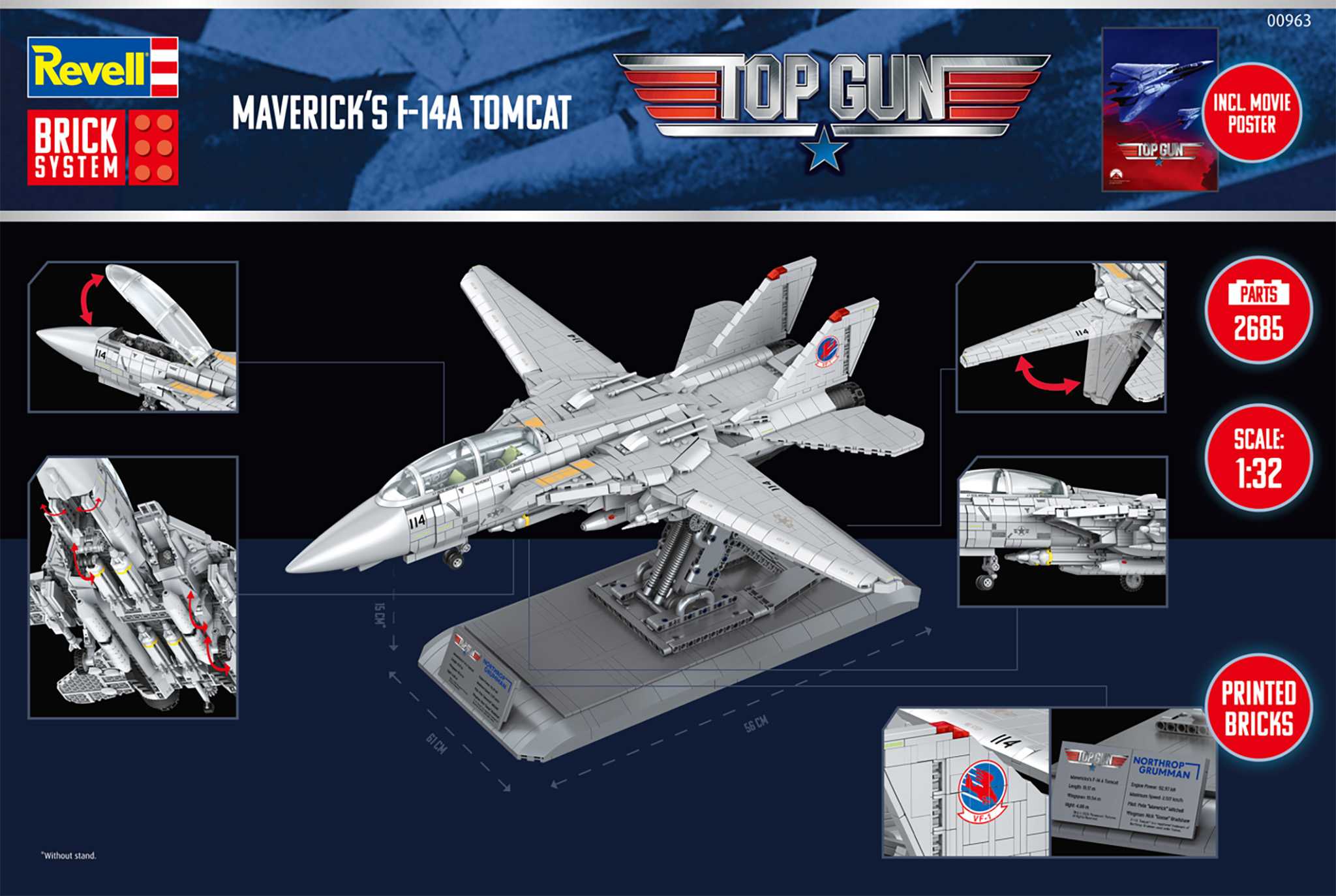 Brick System REVELL 00963 - Maverick's F-14A Tomcat "Top Gun" (1:32)