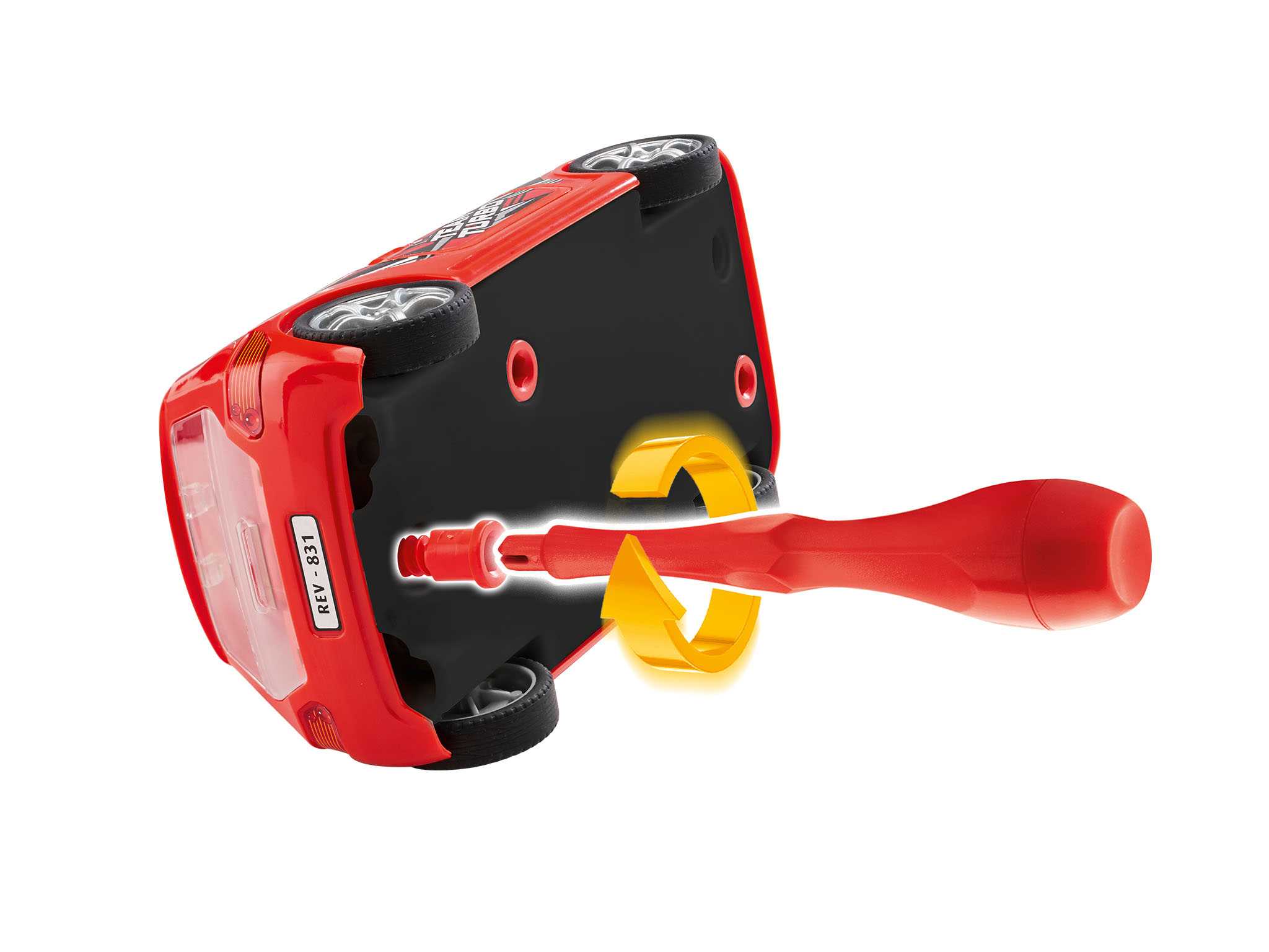 First Construction auto 00910 - Pull Back Rallye Car (červené) (1:20)