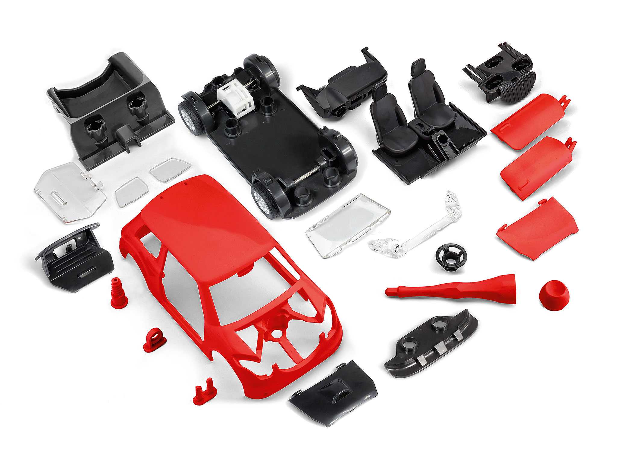 First Construction auto 00910 - Pull Back Rallye Car (červené) (1:20)