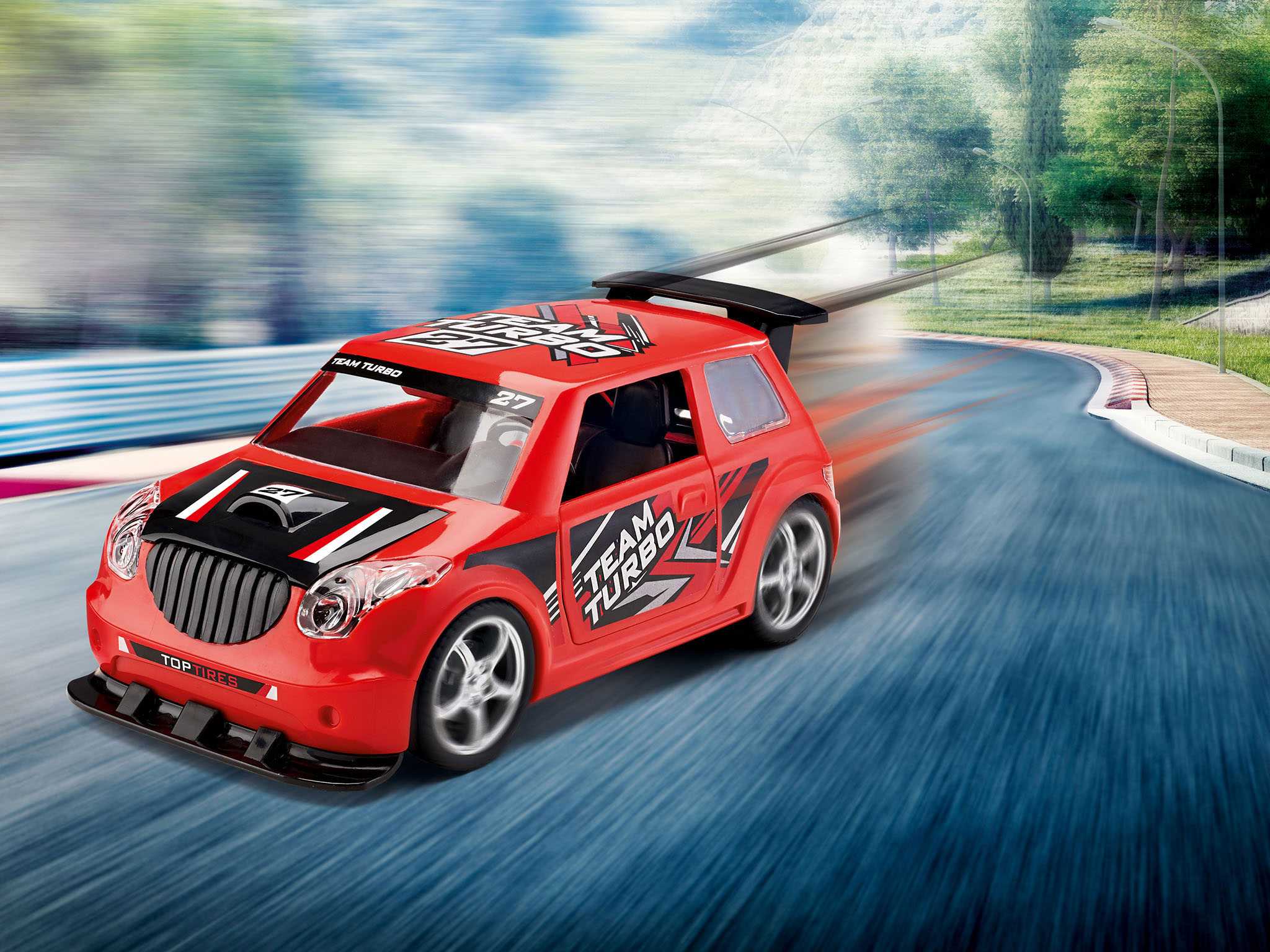 First Construction auto 00910 - Pull Back Rallye Car (červené) (1:20)