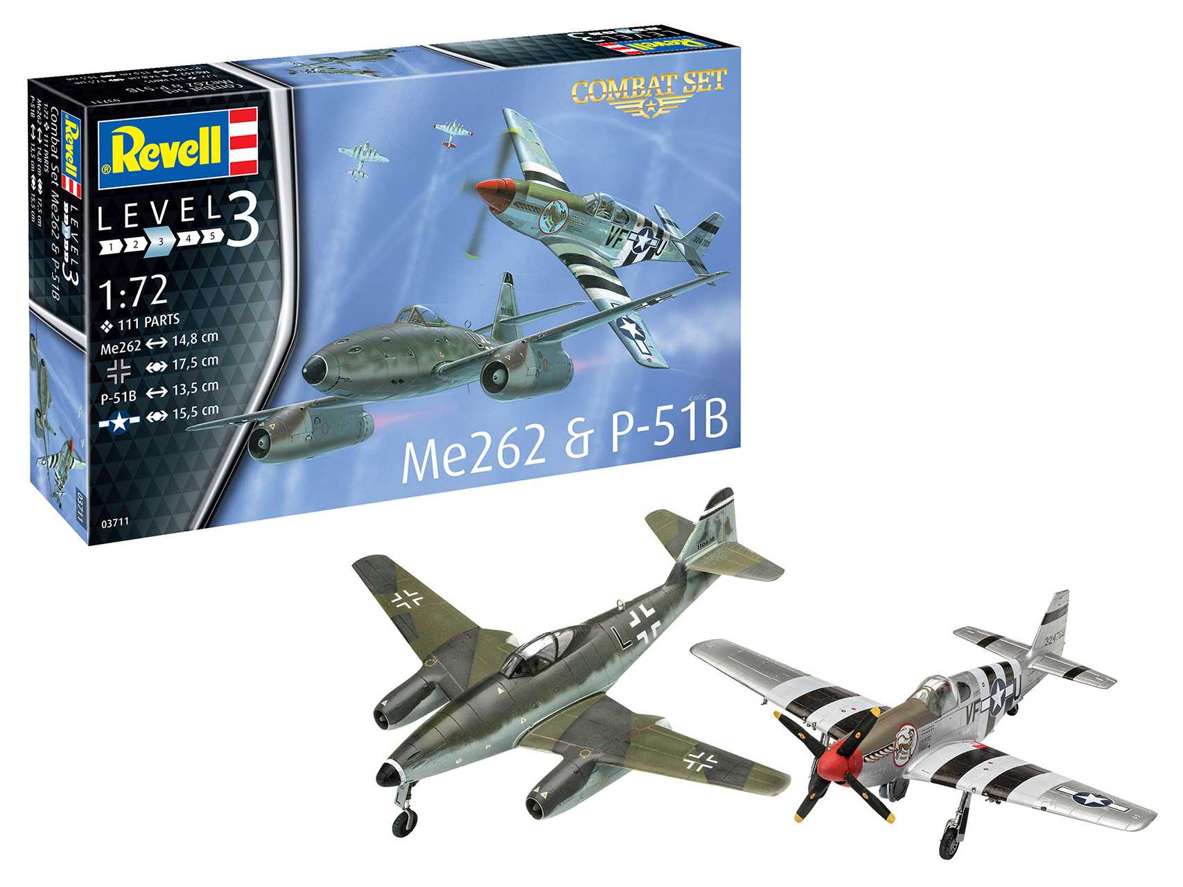 ModelSet letadla 63711 - Me262 & P-51B (1:72)