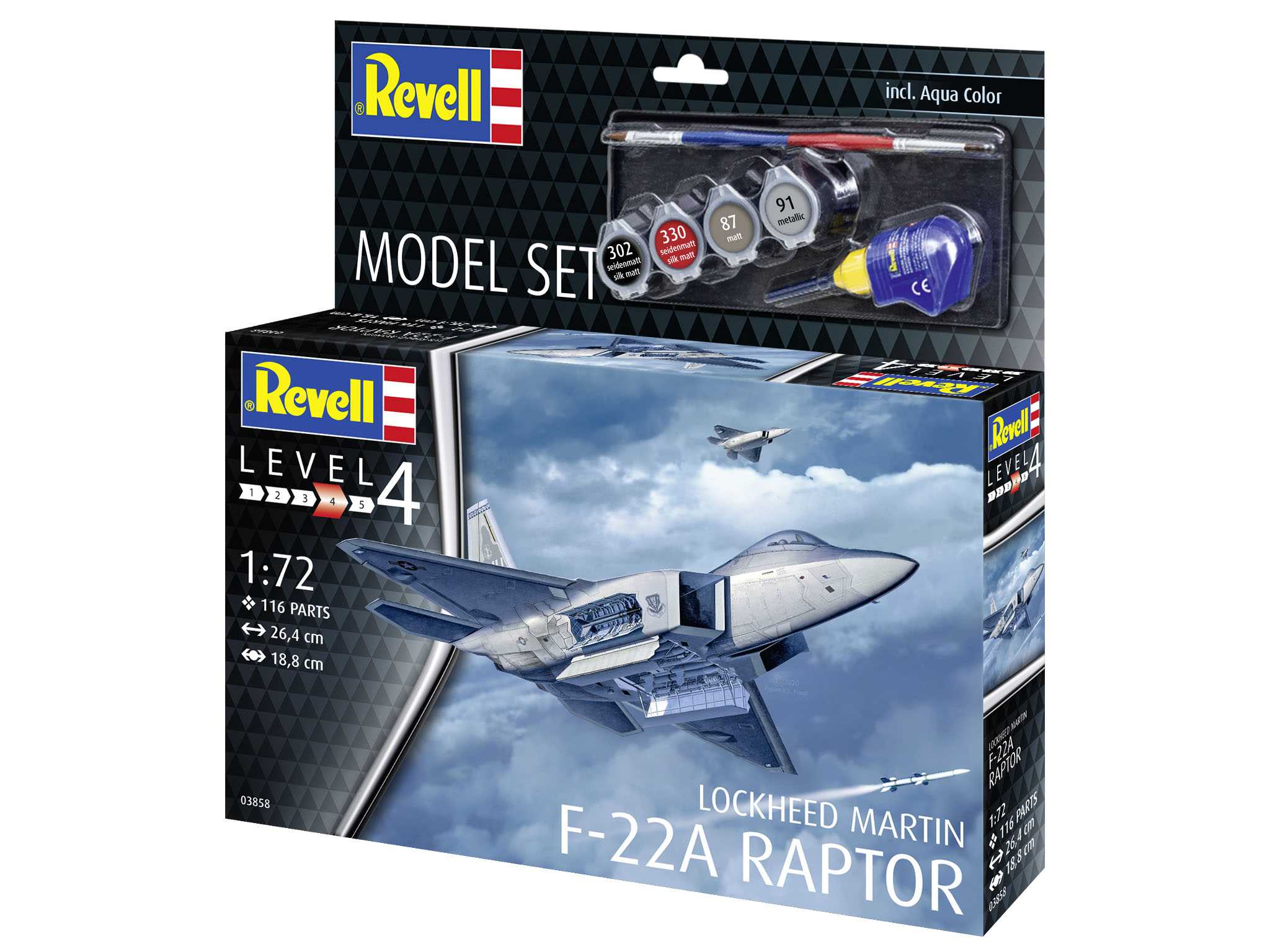 ModelSet letadlo 63858 - Lockheed Martin F-22A Raptor (1:72)