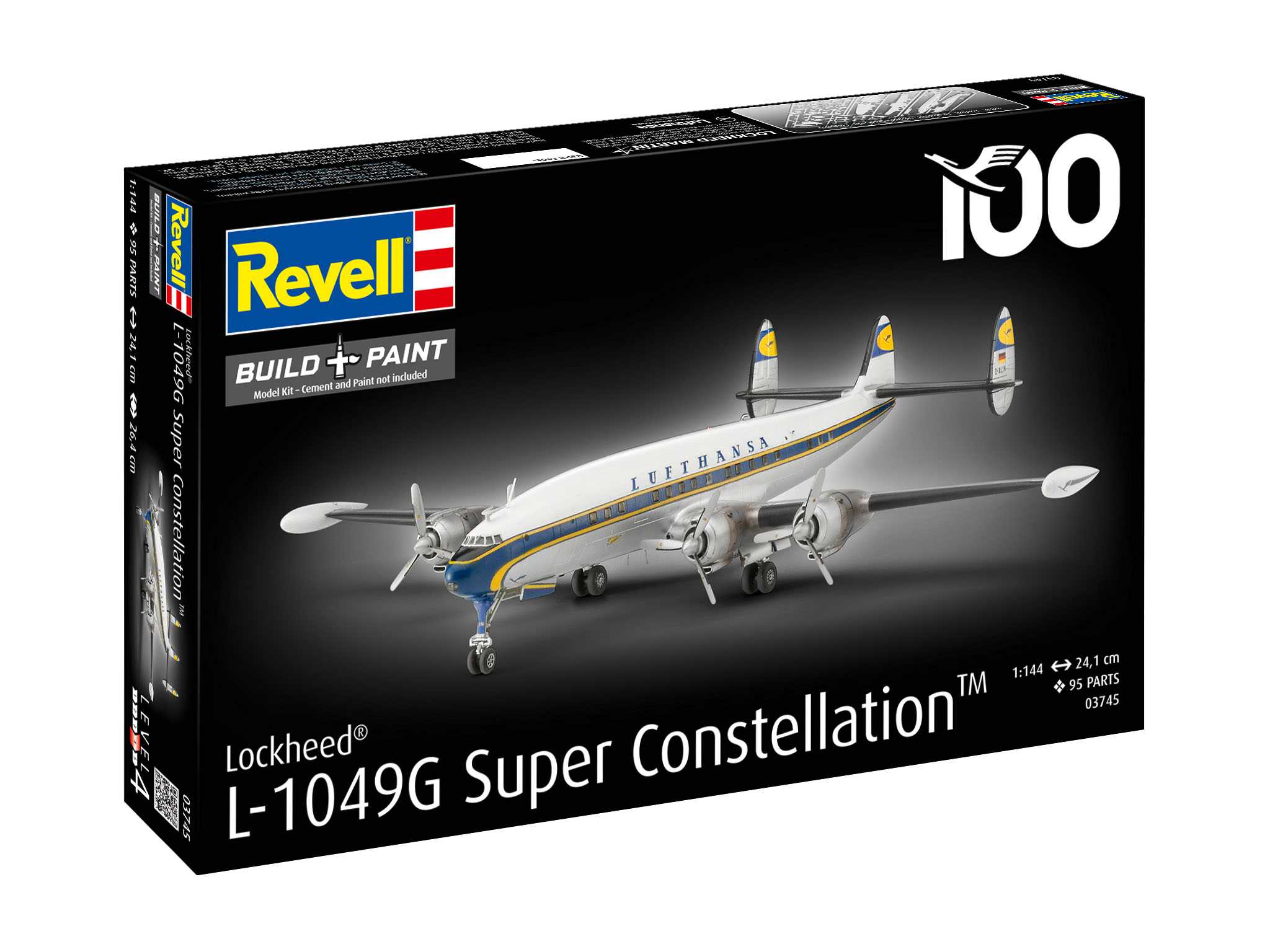 Plastic ModelKit letadlo 03745 - Lockheed L.1049G Super Constellation Lufthansa (1:144)