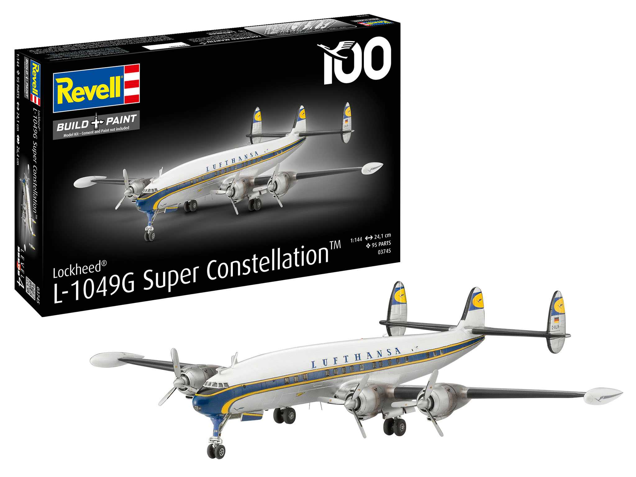 Plastic ModelKit letadlo 03745 - Lockheed L.1049G Super Constellation Lufthansa (1:144)