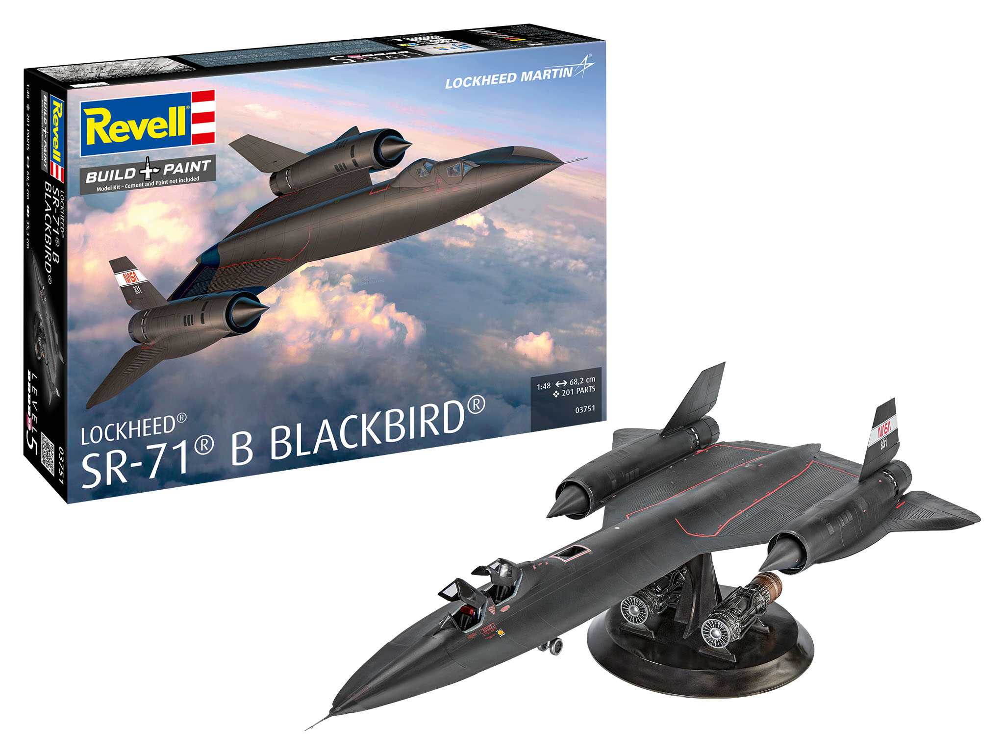 Plastic ModelKit letadlo 03751 - Lockheed SR-71B Blackbird (1:48)