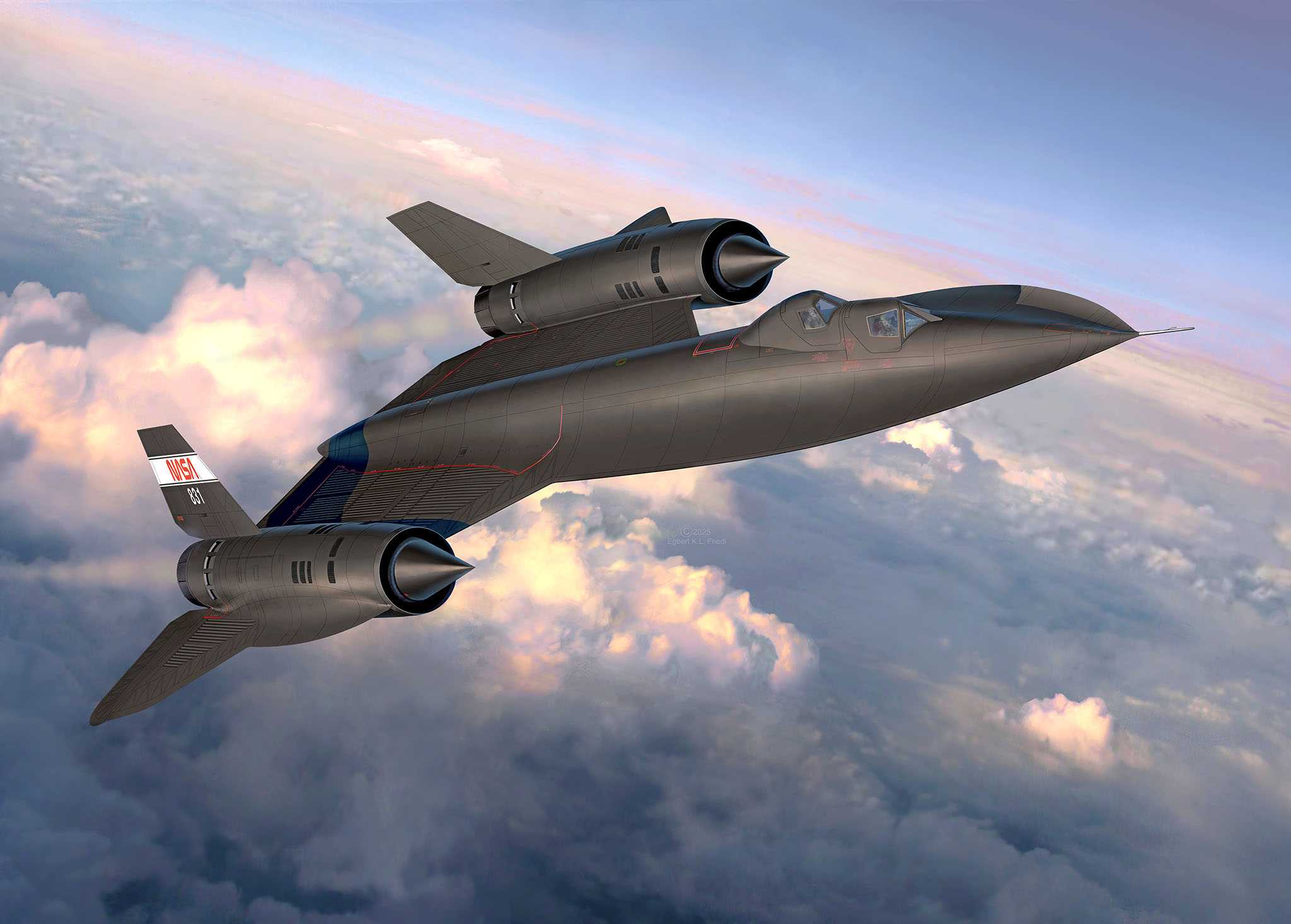 Plastic ModelKit letadlo 03751 - Lockheed SR-71B Blackbird (1:48)