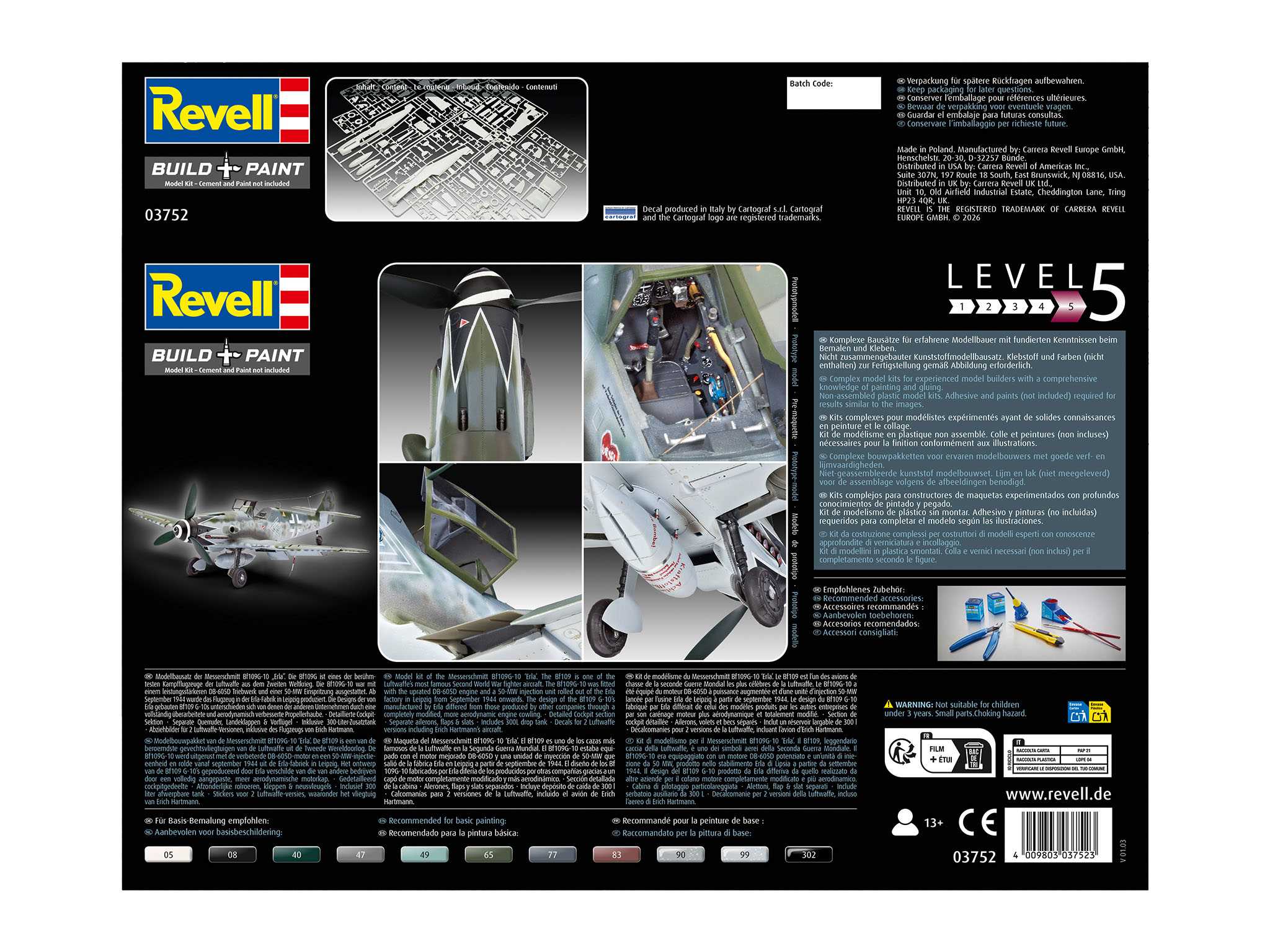 Plastic ModelKit letadlo 03752 - Messerschmitt Bf109G-10 Erla (1:32)