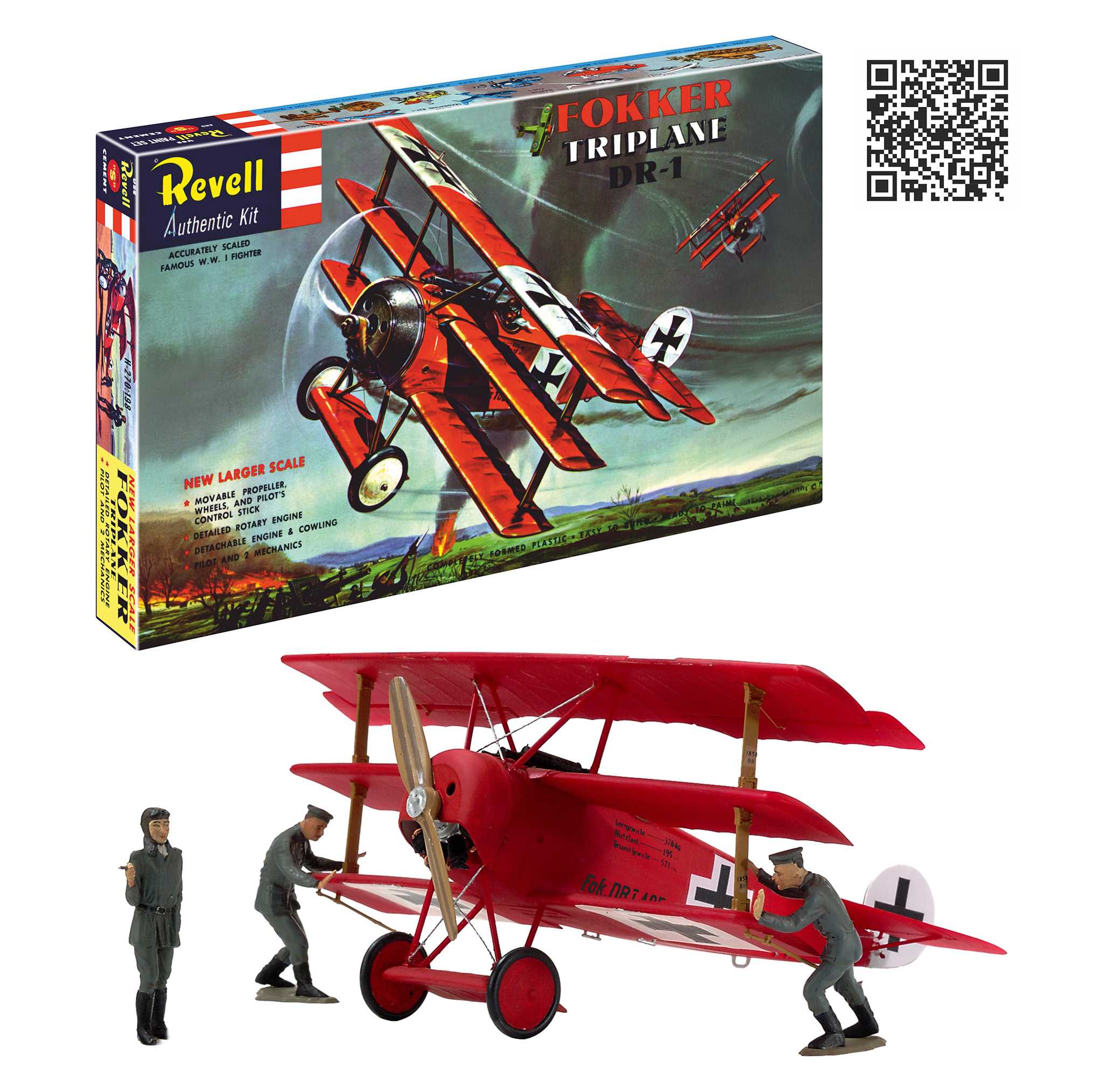 Plastic ModelKit letadlo 03762 - Fokker Triplane DR.1 - 75 Years Plastic Modelling (1:28)
