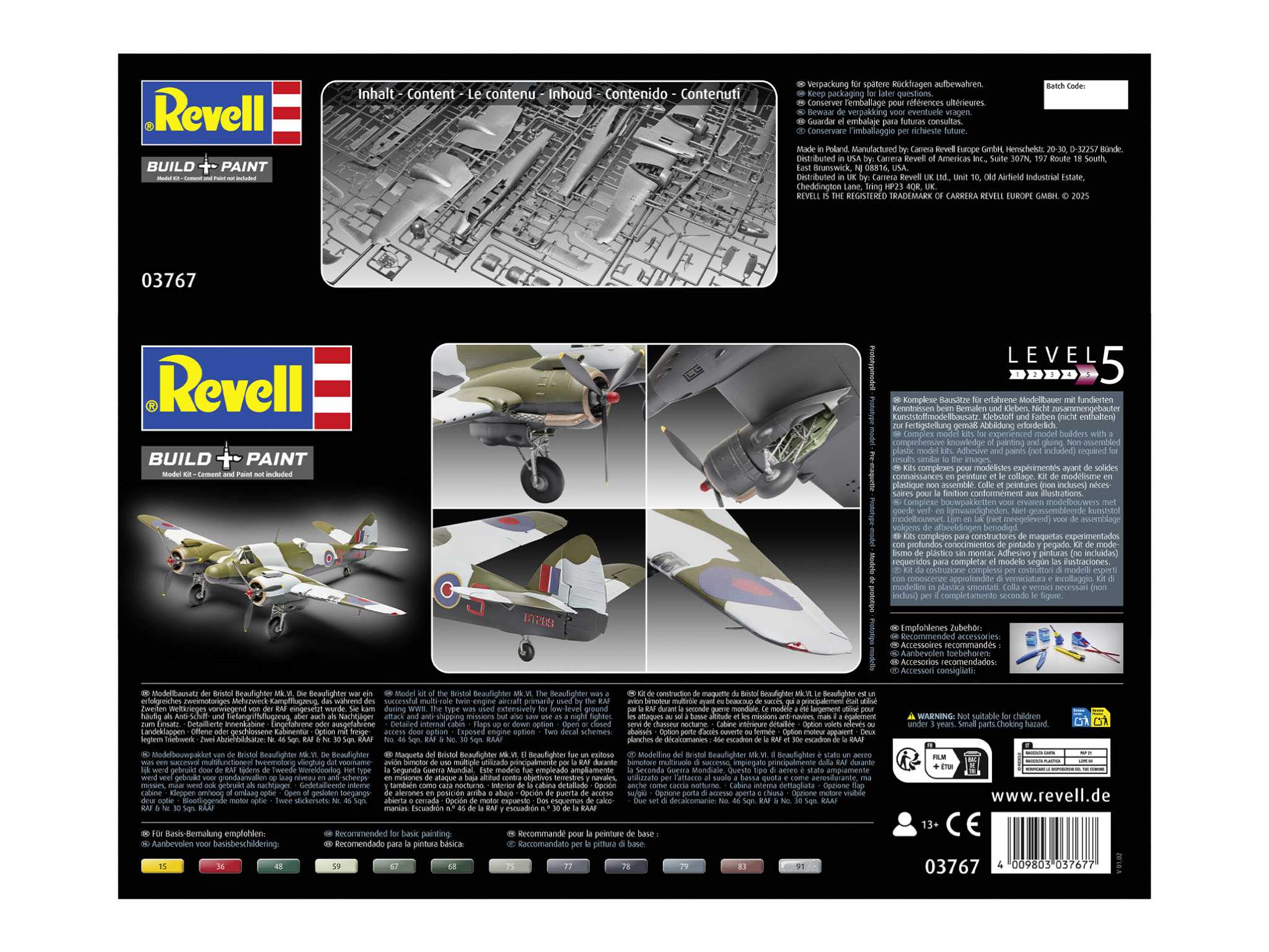 Plastic ModelKit letadlo 03767 - Bristol Beaufighter Mk. VI (1:48)
