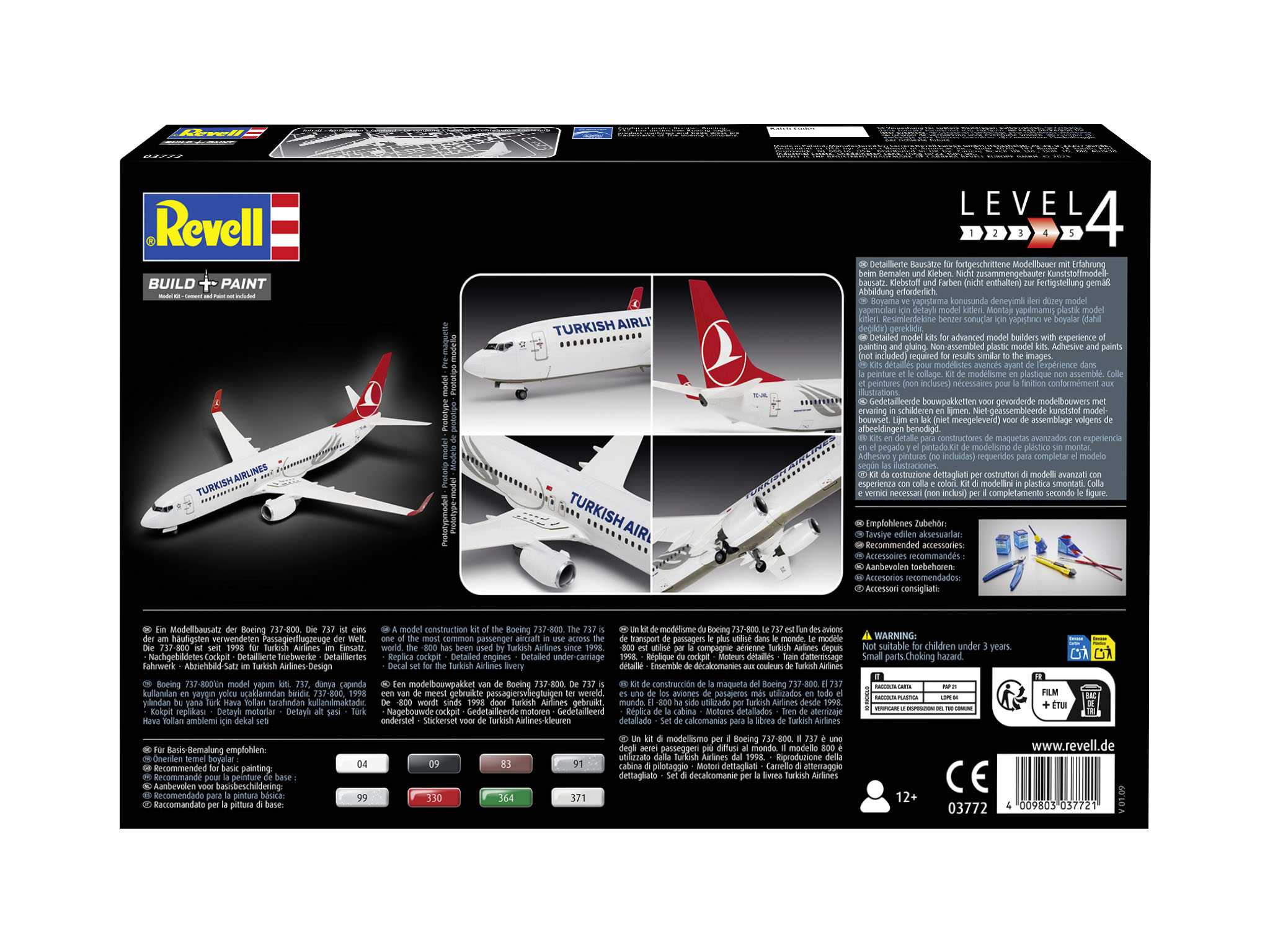 Plastic ModelKit letadlo 03772 - Boeing 737-800 "Turkish Airlines" (1:144)