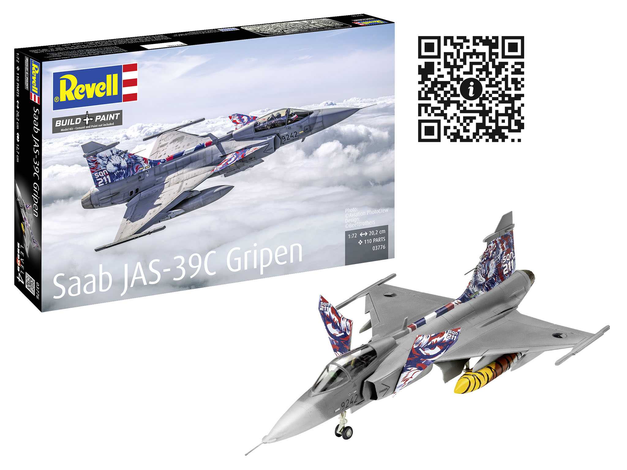 Plastic ModelKit letadlo 03776 - Saab JAS-39C Gripen (1:72)