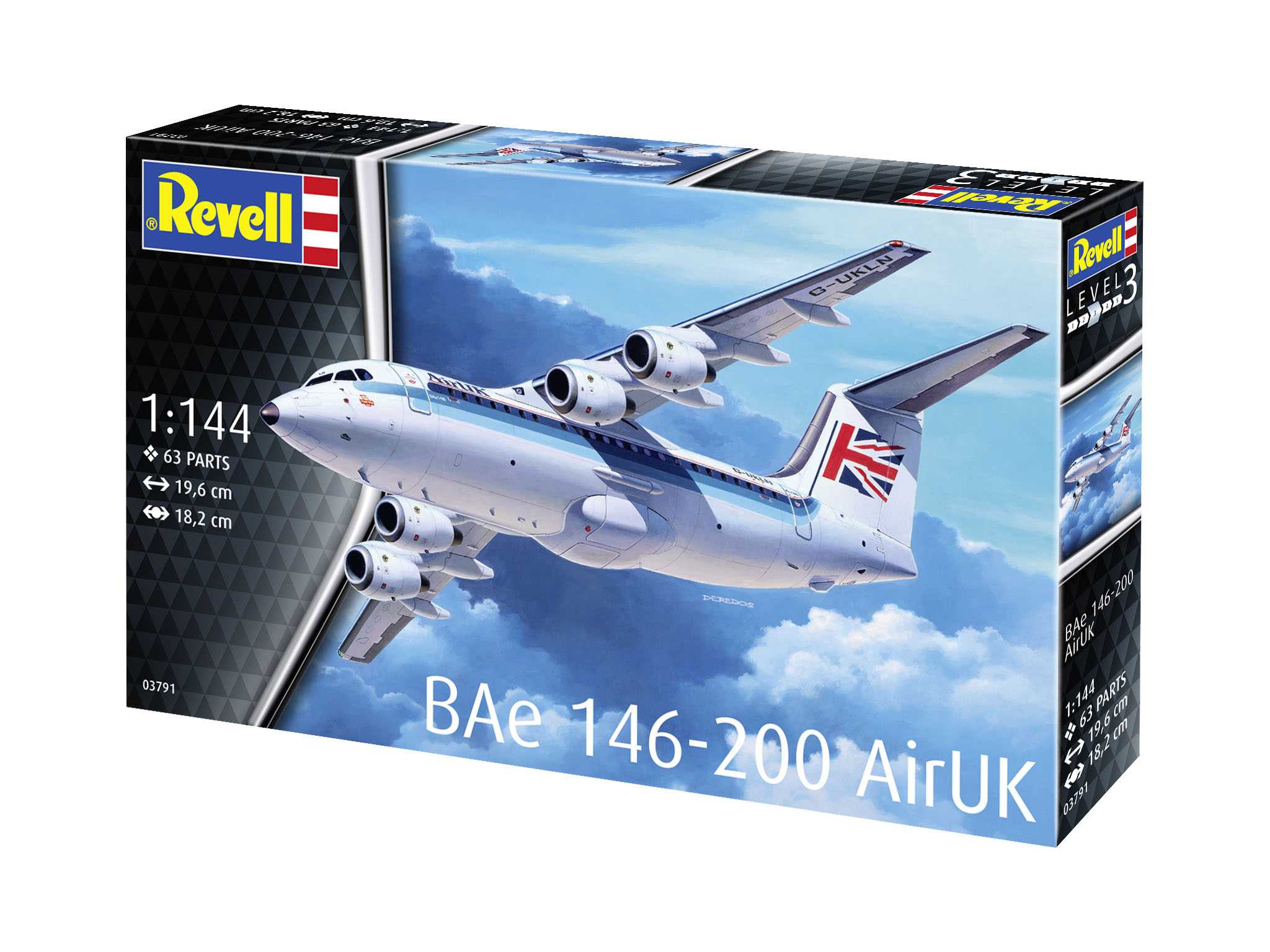 Plastic ModelKit letadlo 03791 - Bae 146 (RJ85) (1:144)