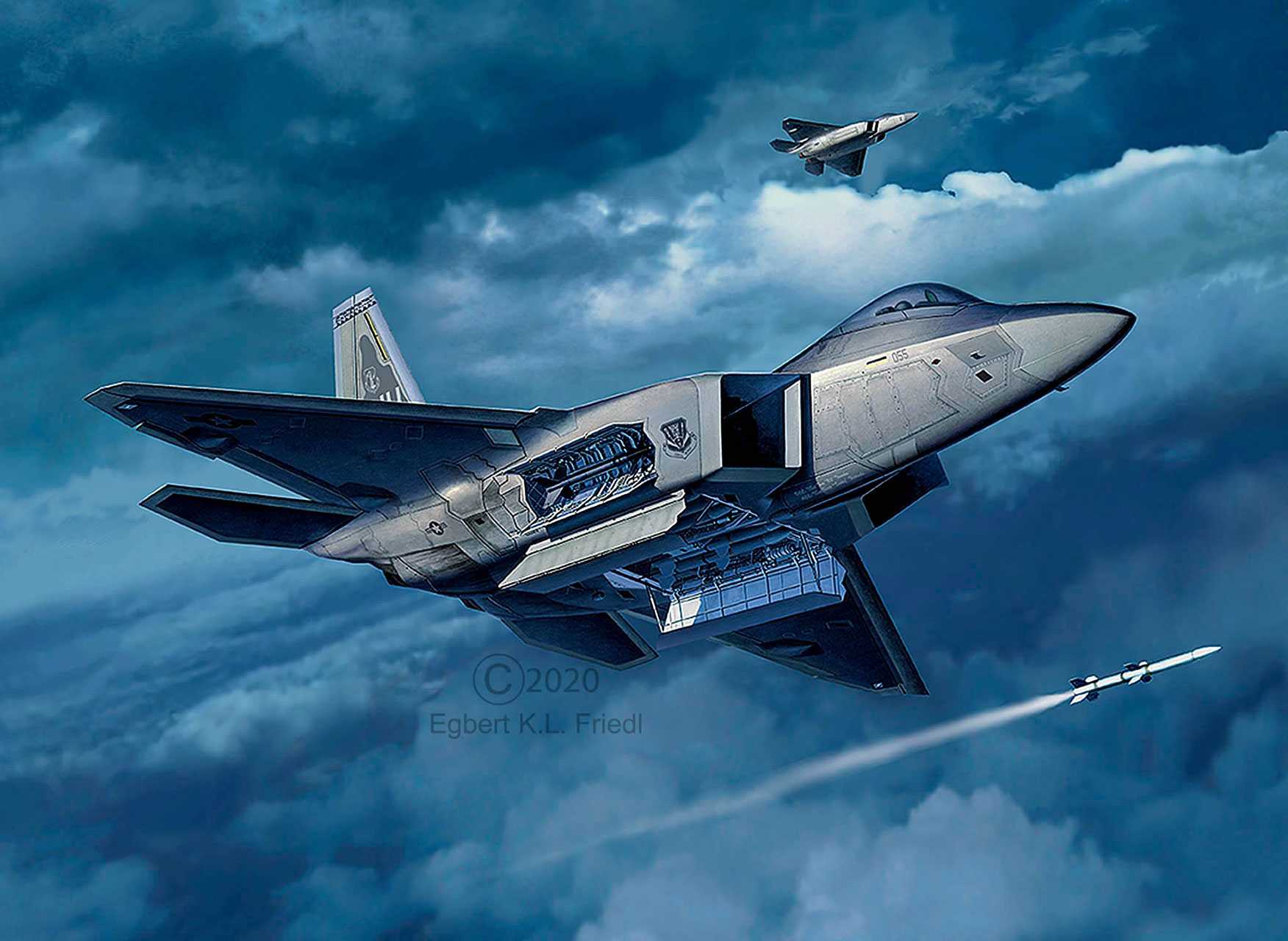 Plastic ModelKit letadlo 03858 - Lockheed Martin F-22A Raptor (1:72)