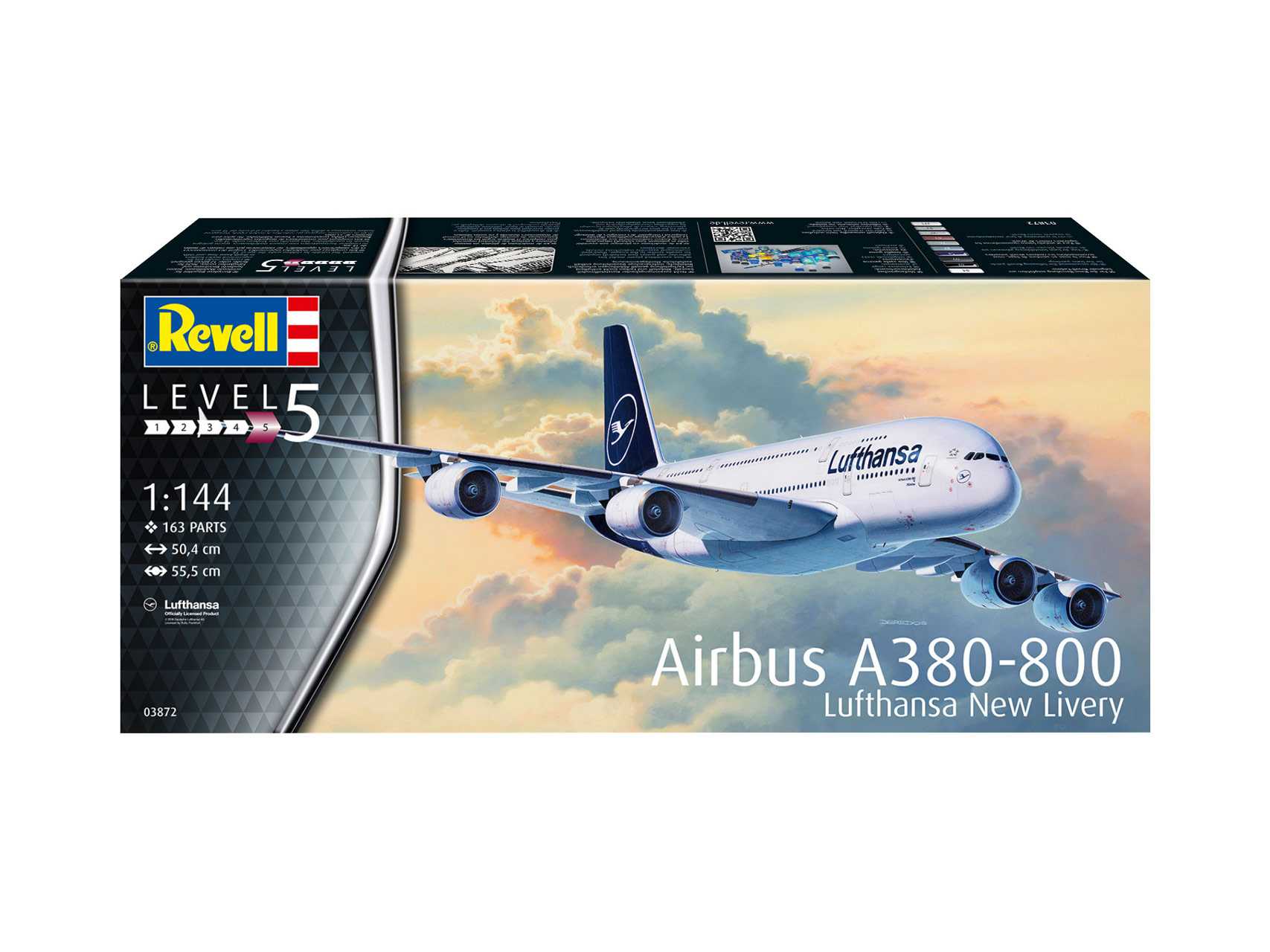 Plastic ModelKit letadlo 03872 - Airbus A380-800 Lufthansa New Livery (1:144)
