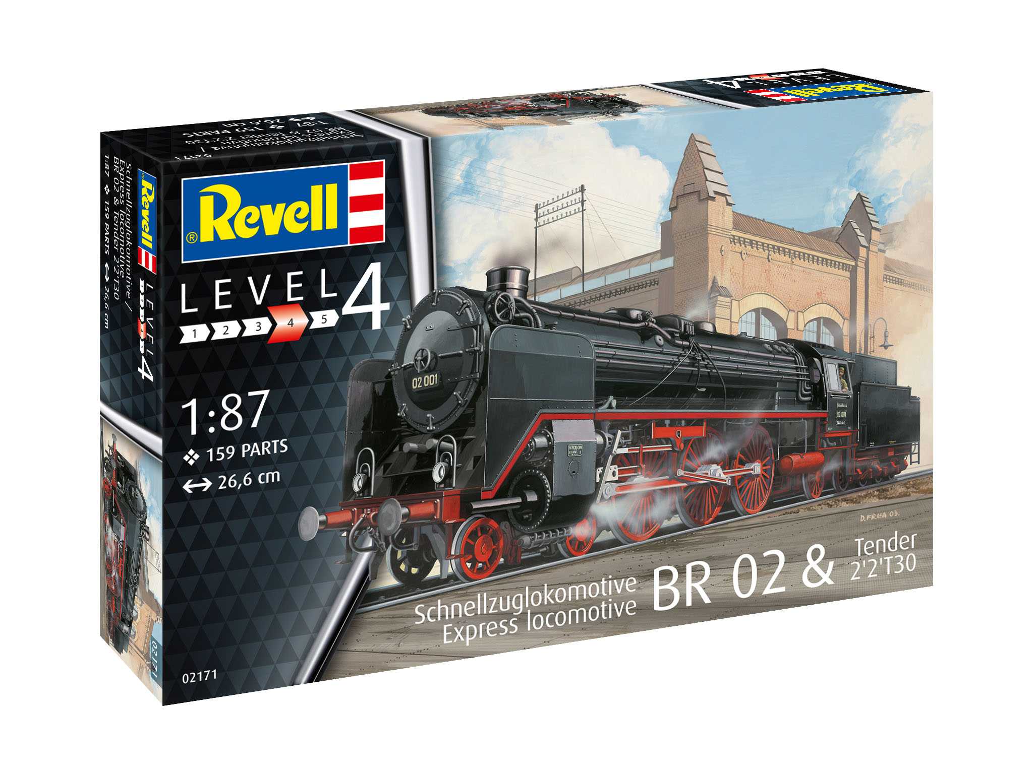 Plastic ModelKit lokomotiva 02171 - Express locomotive BR 02 & Tender 2'2'T30 (1:87)