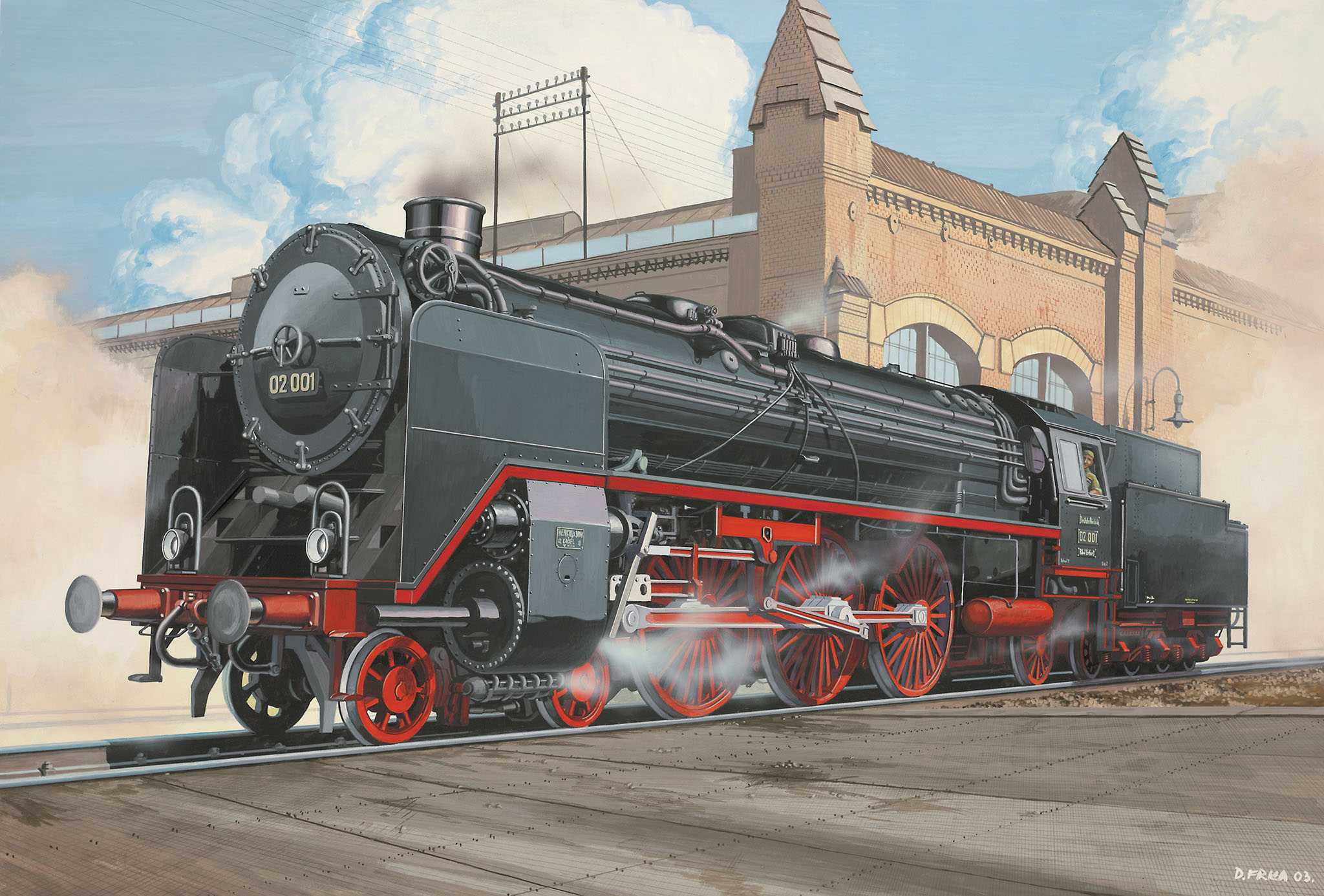 Plastic ModelKit lokomotiva 02171 - Express locomotive BR 02 & Tender 2'2'T30 (1:87)