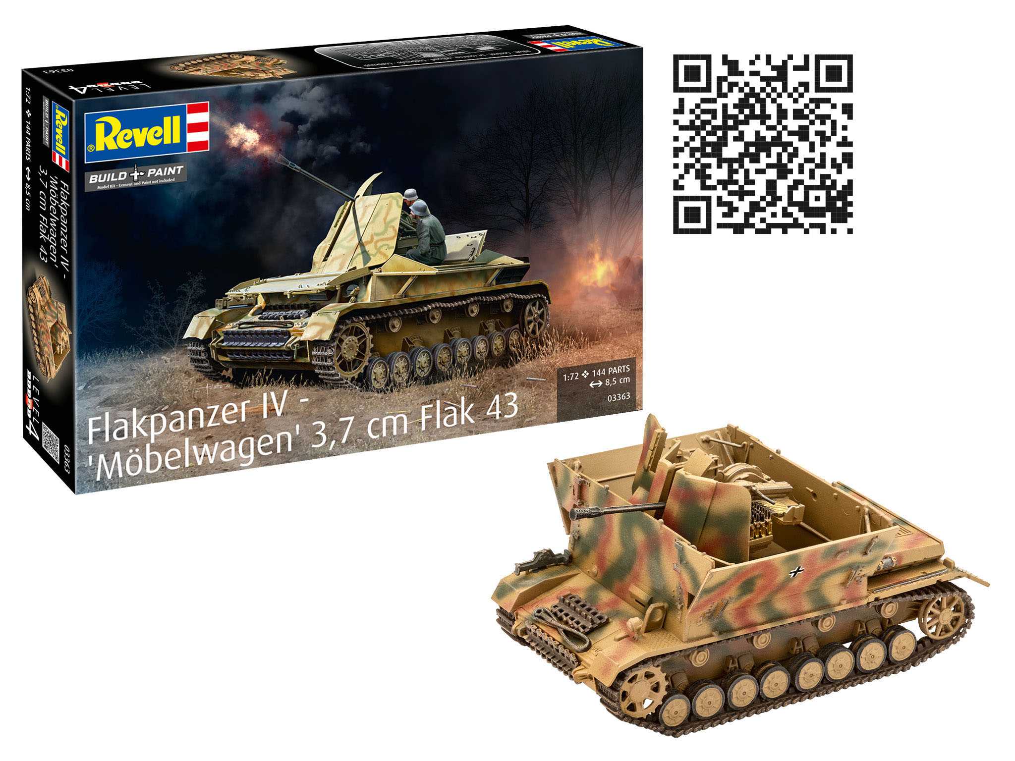 Plastic ModelKit military 03363 - Flakpanzer IV "Möbelwagen" 3.7cm Flak 43 (1:72)