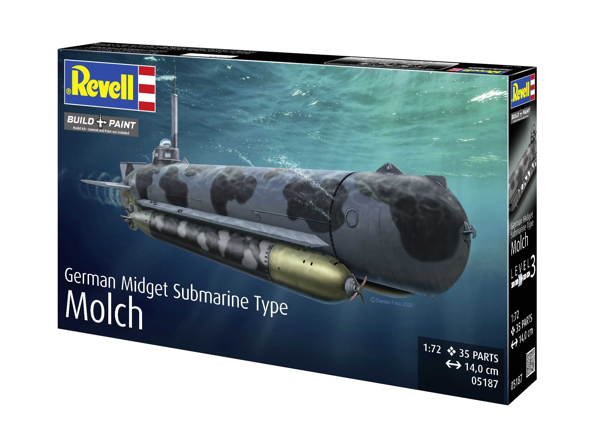Plastic ModelKit ponorka 05187 - German Midget Submarine Type Molch (1:72)