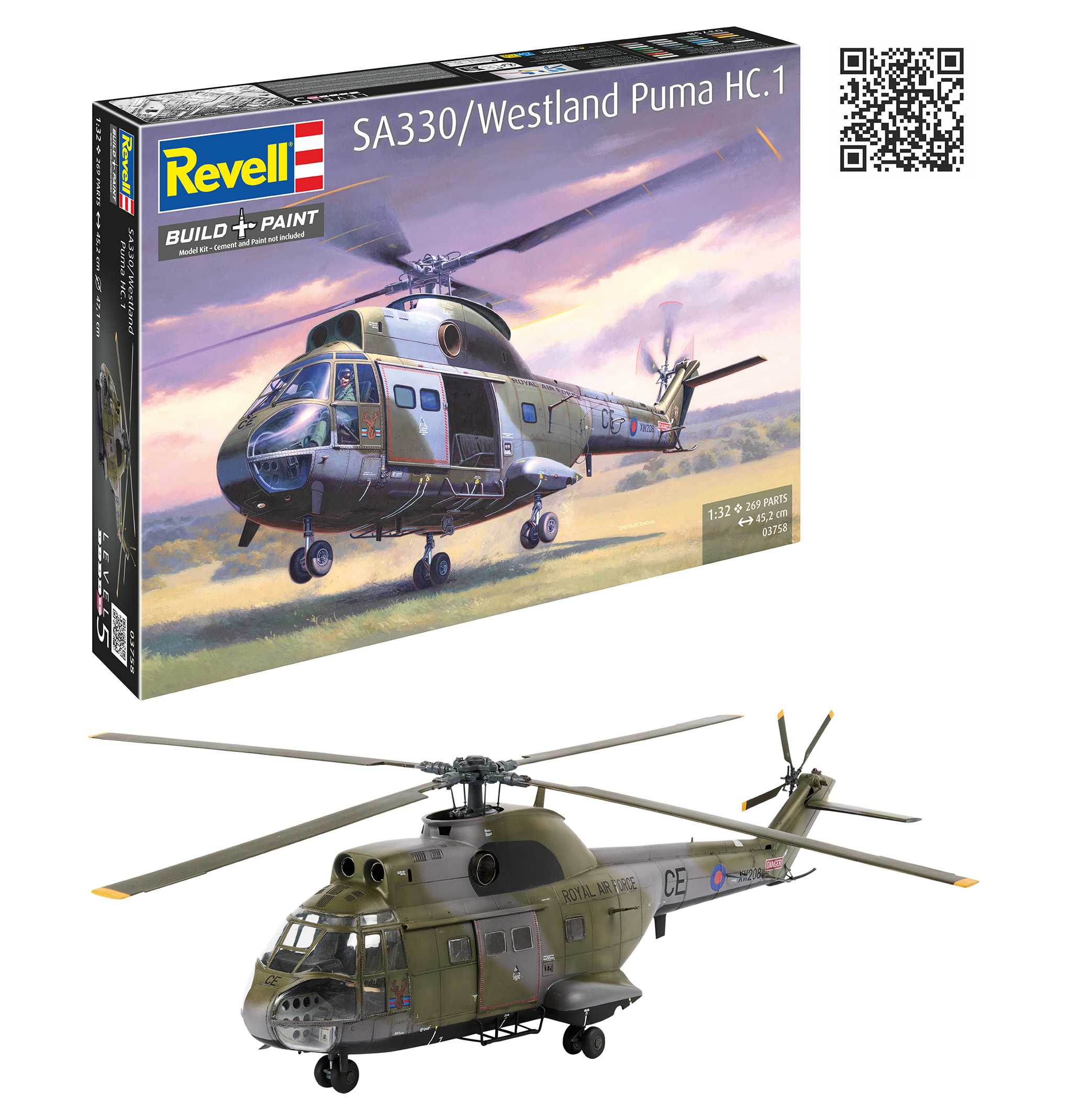 Plastic ModelKit vrtulník 03758 - SA 330/Westland Puma HC.1 (1:32)