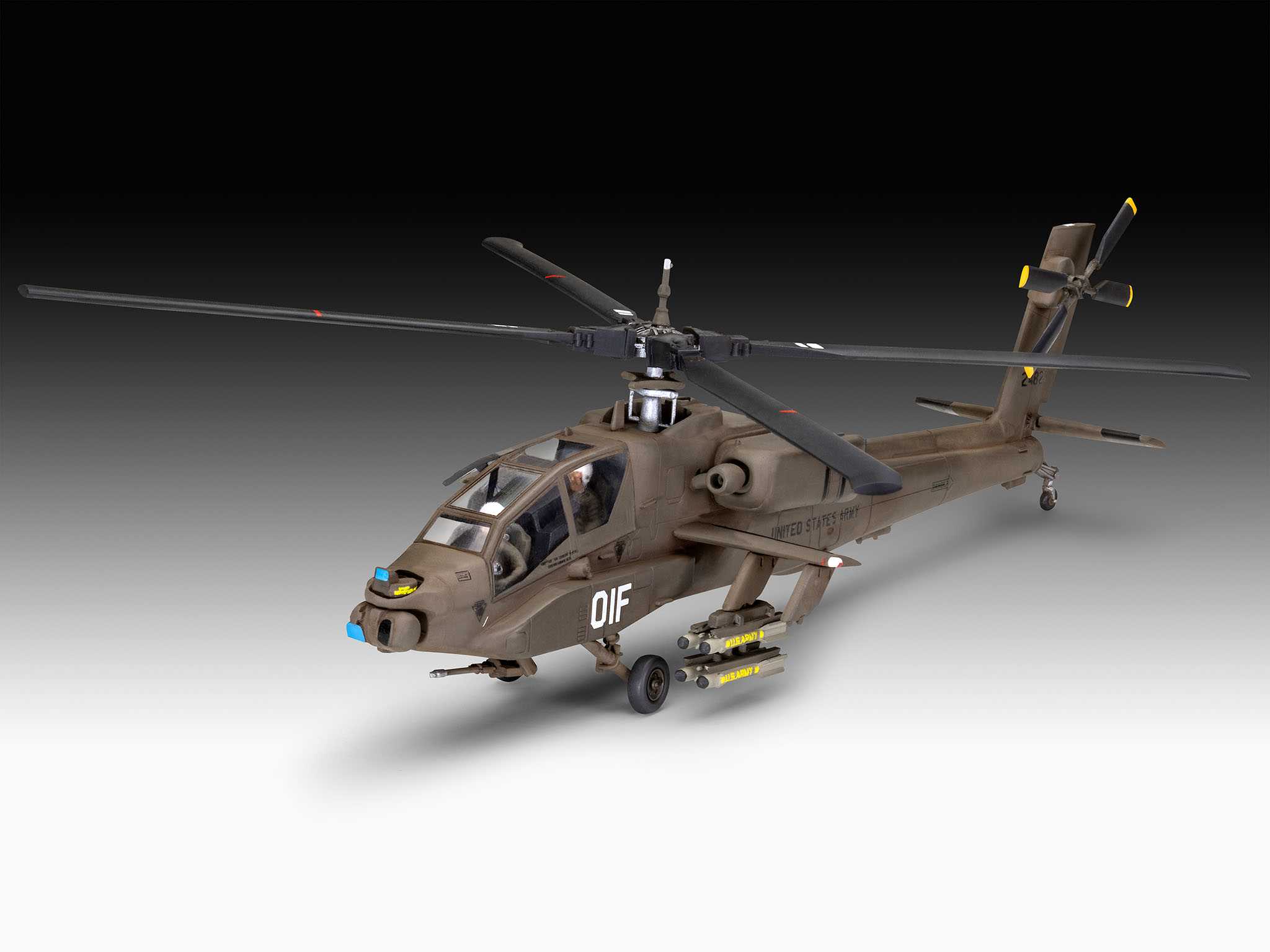 Plastic ModelKit vrtulník 03824 - AH-64A Apache (1:72)