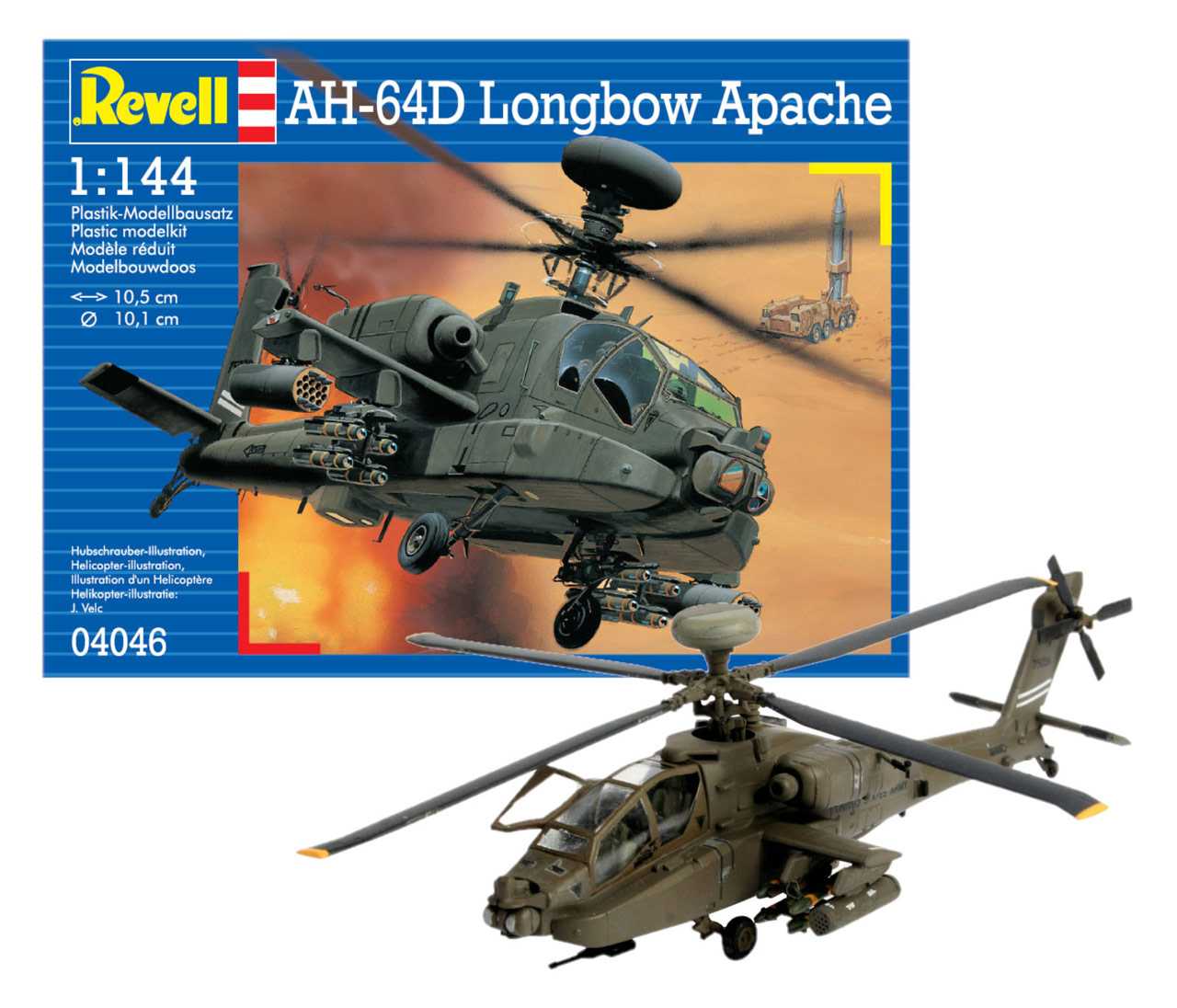 Plastic ModelKit vrtulník 04046 - AH-64D Longbow Apache (1:144)