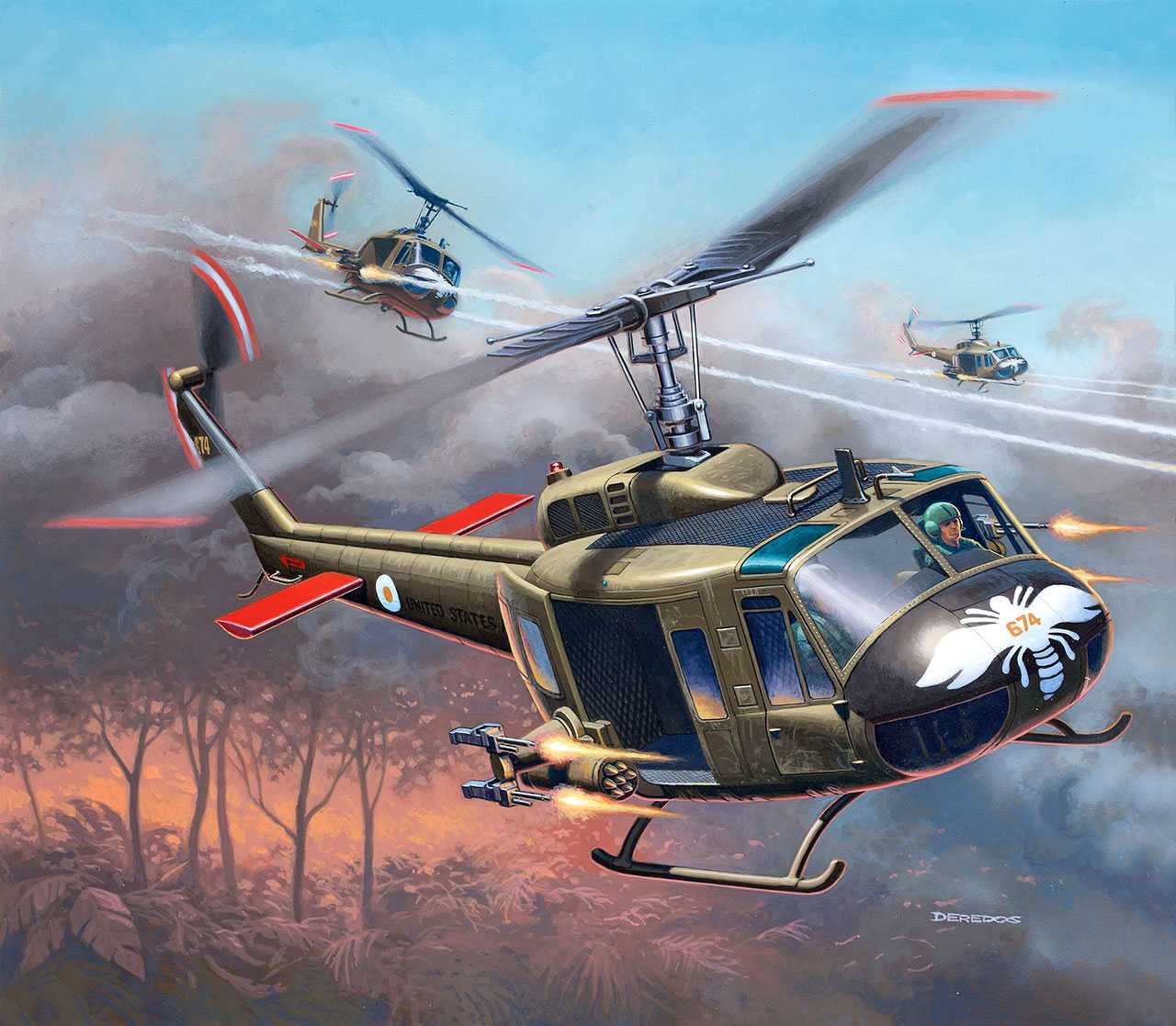 Plastic ModelKit vrtulník 04983 - Bell UH-1H Gunship (1:100)