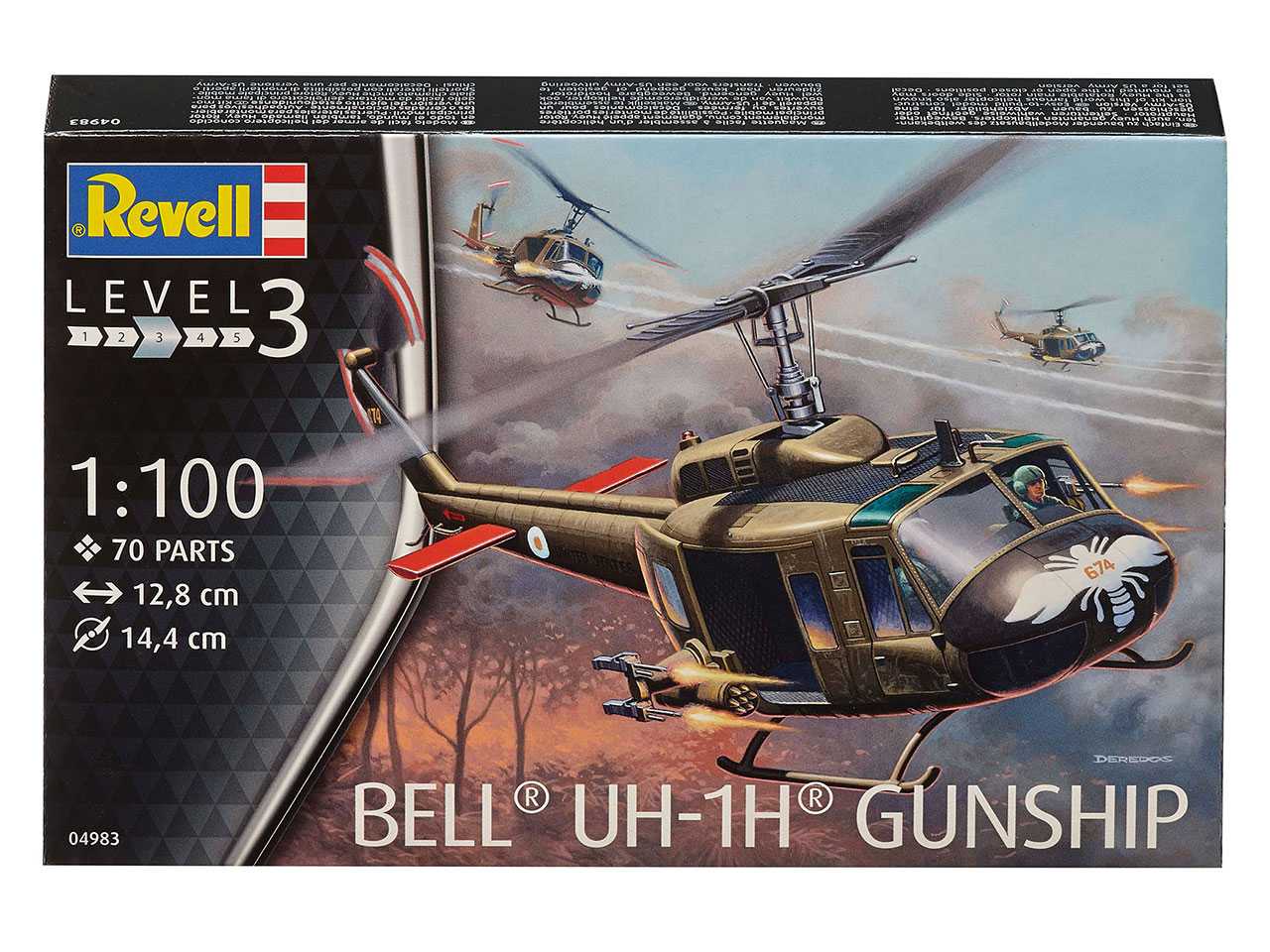 Plastic ModelKit vrtulník 04983 - Bell UH-1H Gunship (1:100)