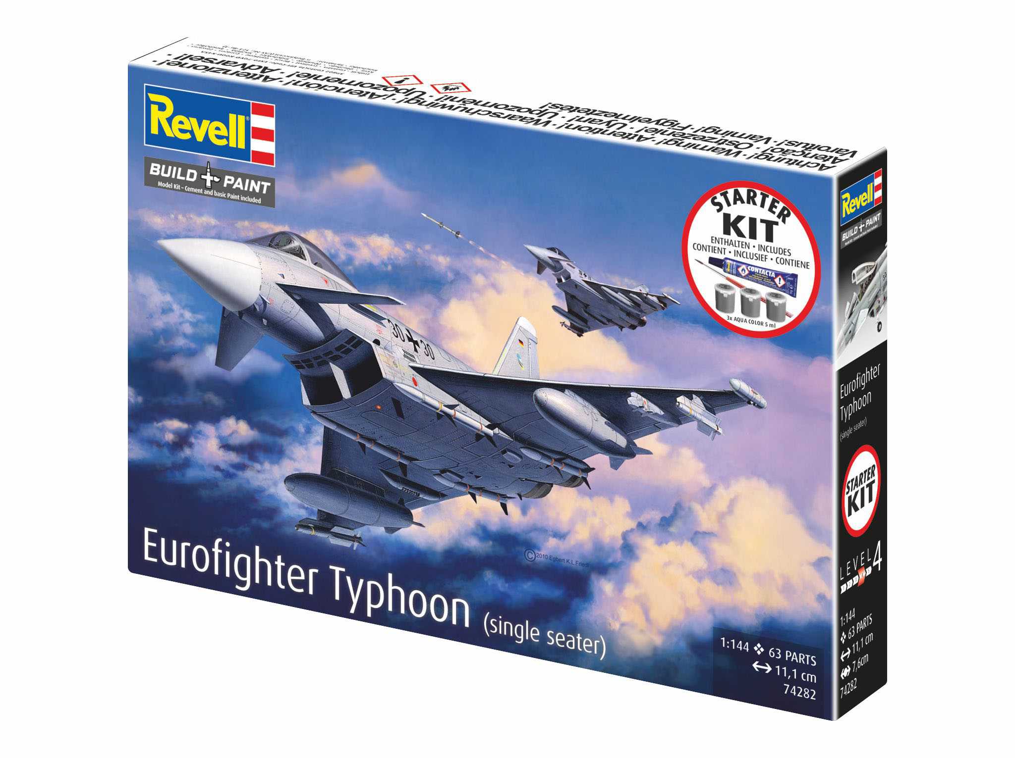 Starter Kit letadlo 74282 - Eurofighter Typhoon (single seater) (1:144)