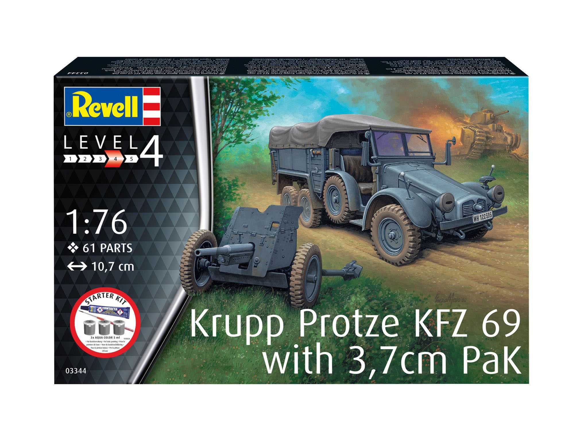 Starter Kit military 73344 - Krupp Protze KFZ 69 with 3,7cm Pak (1:76)