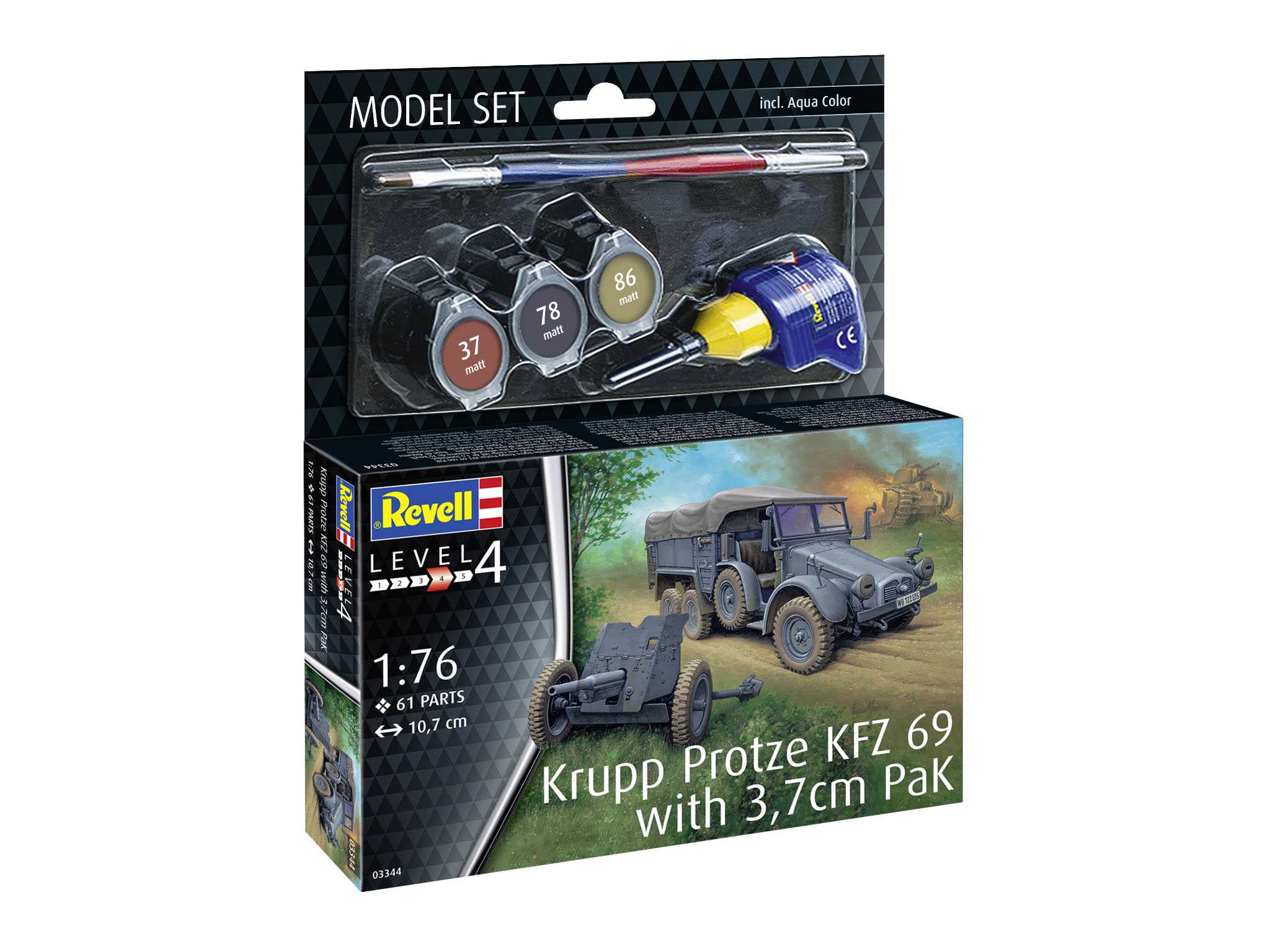 ModelSet military 63344 - Krupp Protze Kfz 69 with 3.7cm Pak (1:76)