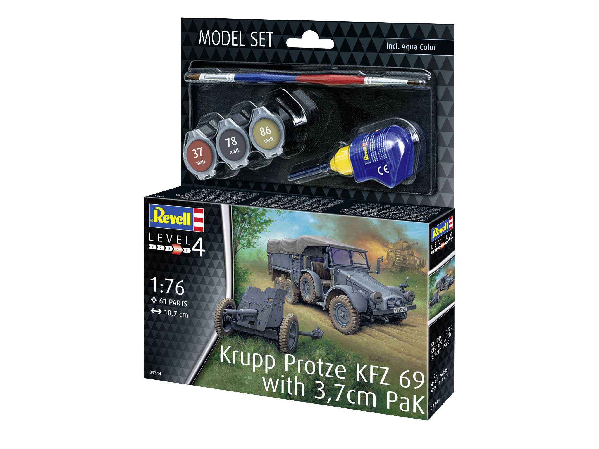 ModelSet military 63344 - Krupp Protze Kfz 69 with 3.7cm Pak (1:76)