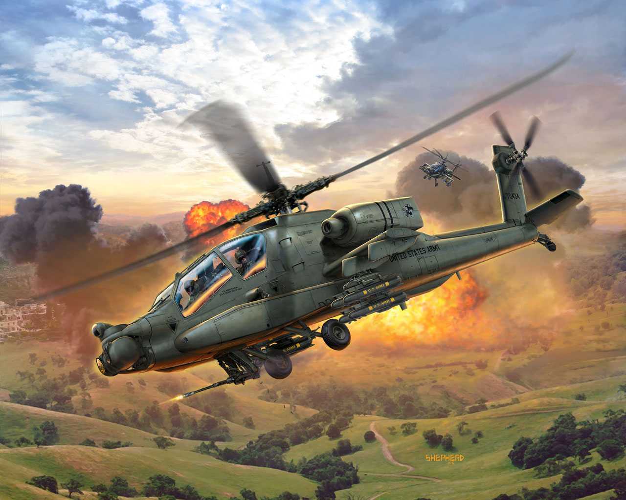 ModelSet vrtulník 64985 - AH-64A Apache (1:100)