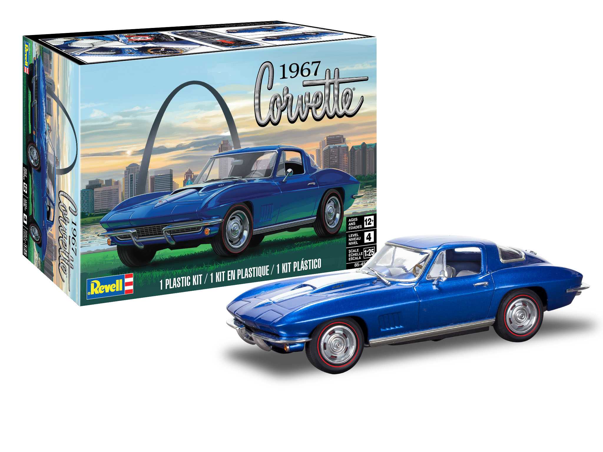 Plastic ModelKit MONOGRAM auto 4517 - 1967 Corvette Sting Ray Sport Coupe 2N1 (1:25)