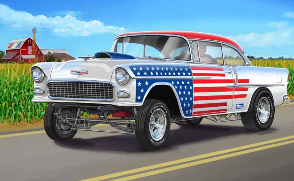 Plastic ModelKit MONOGRAM auto 4519 - ’55 Chevy Bel Air “Street Machine” (1:24)