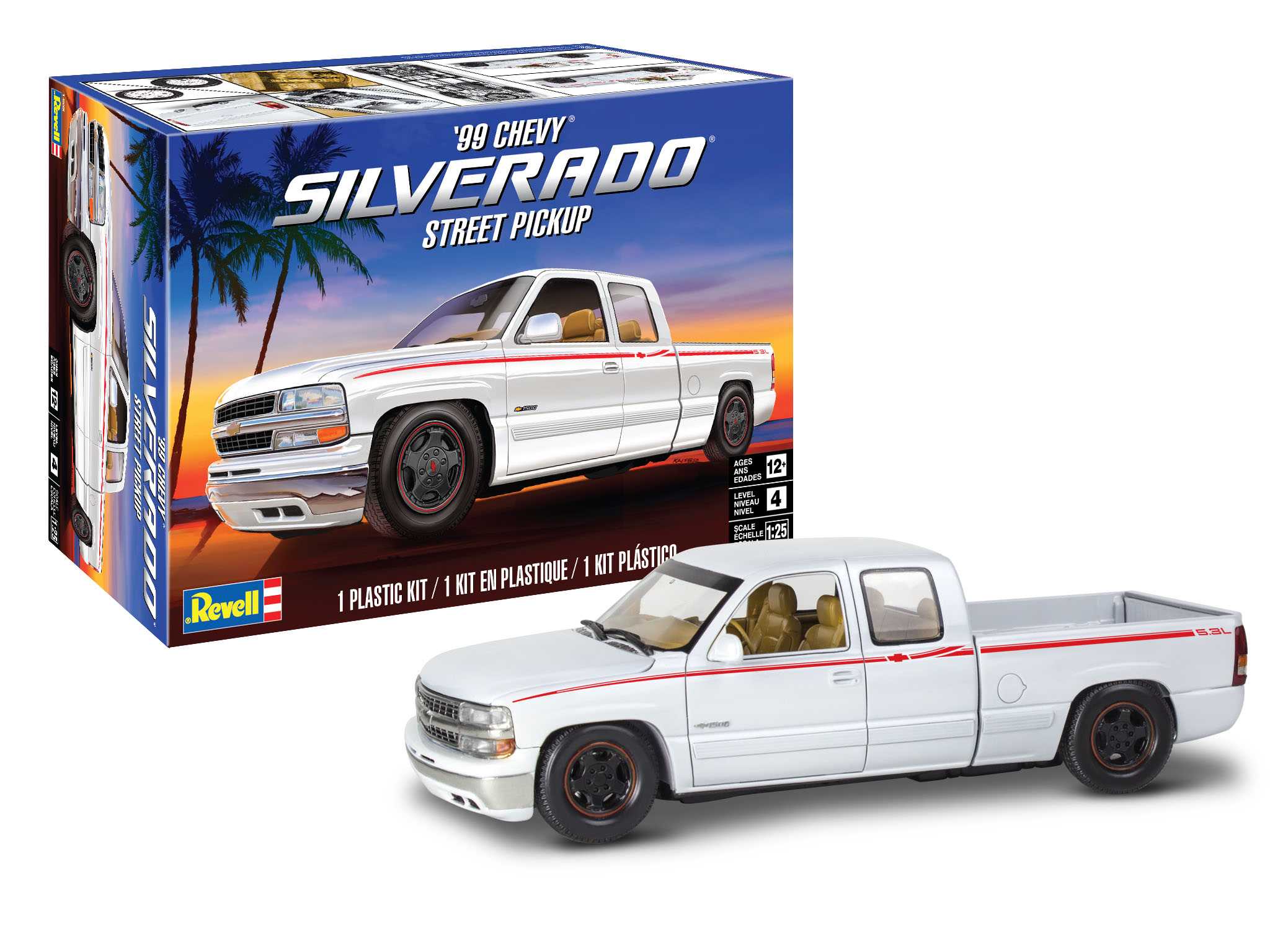 Plastic ModelKit MONOGRAM auto 4538 - 1999 Chevy Silverado Custom Pickup (1:25)