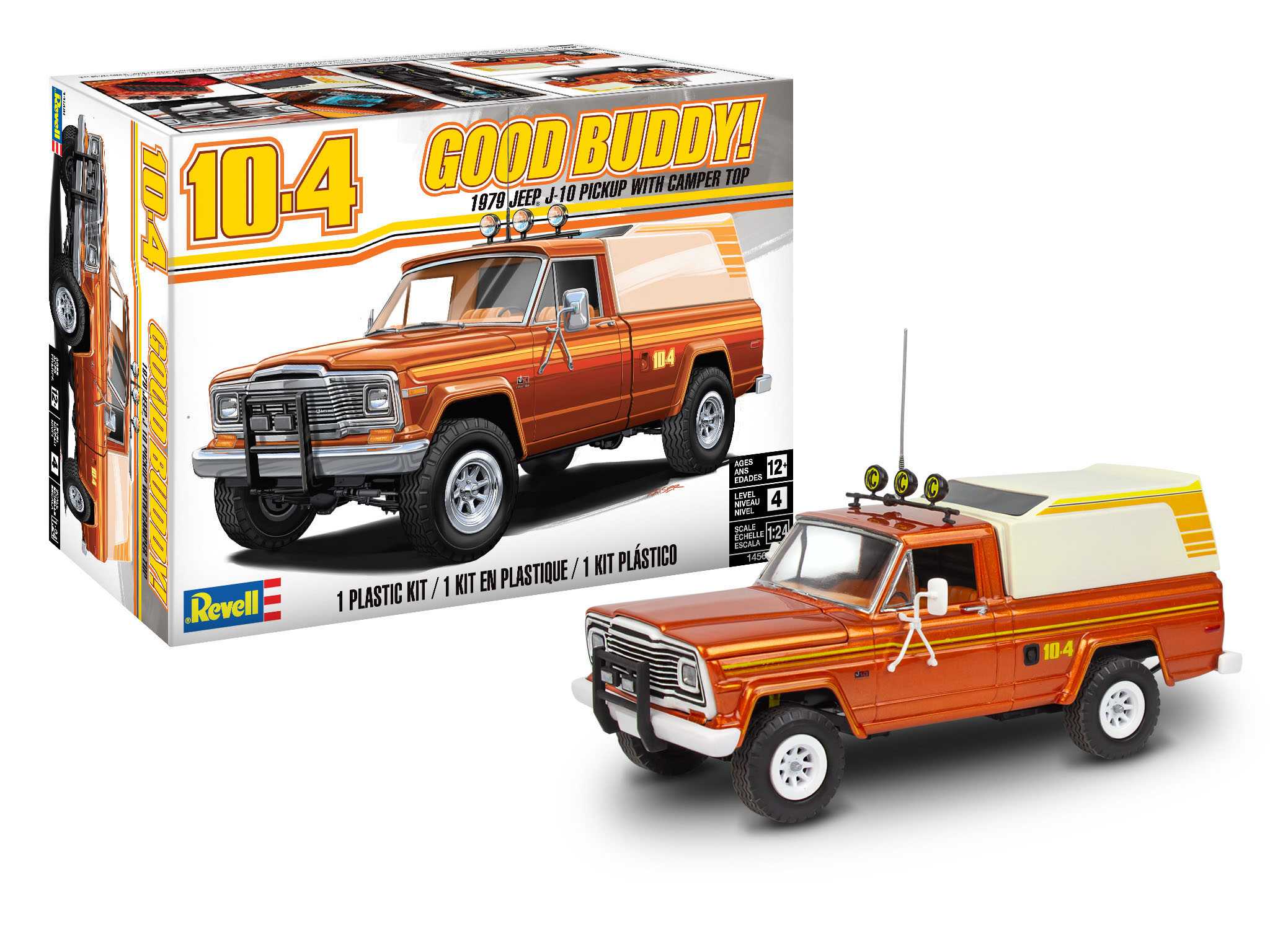 Plastic ModelKit MONOGRAM auto 4568 - Jeep J-10 pickup with camper (1:24)