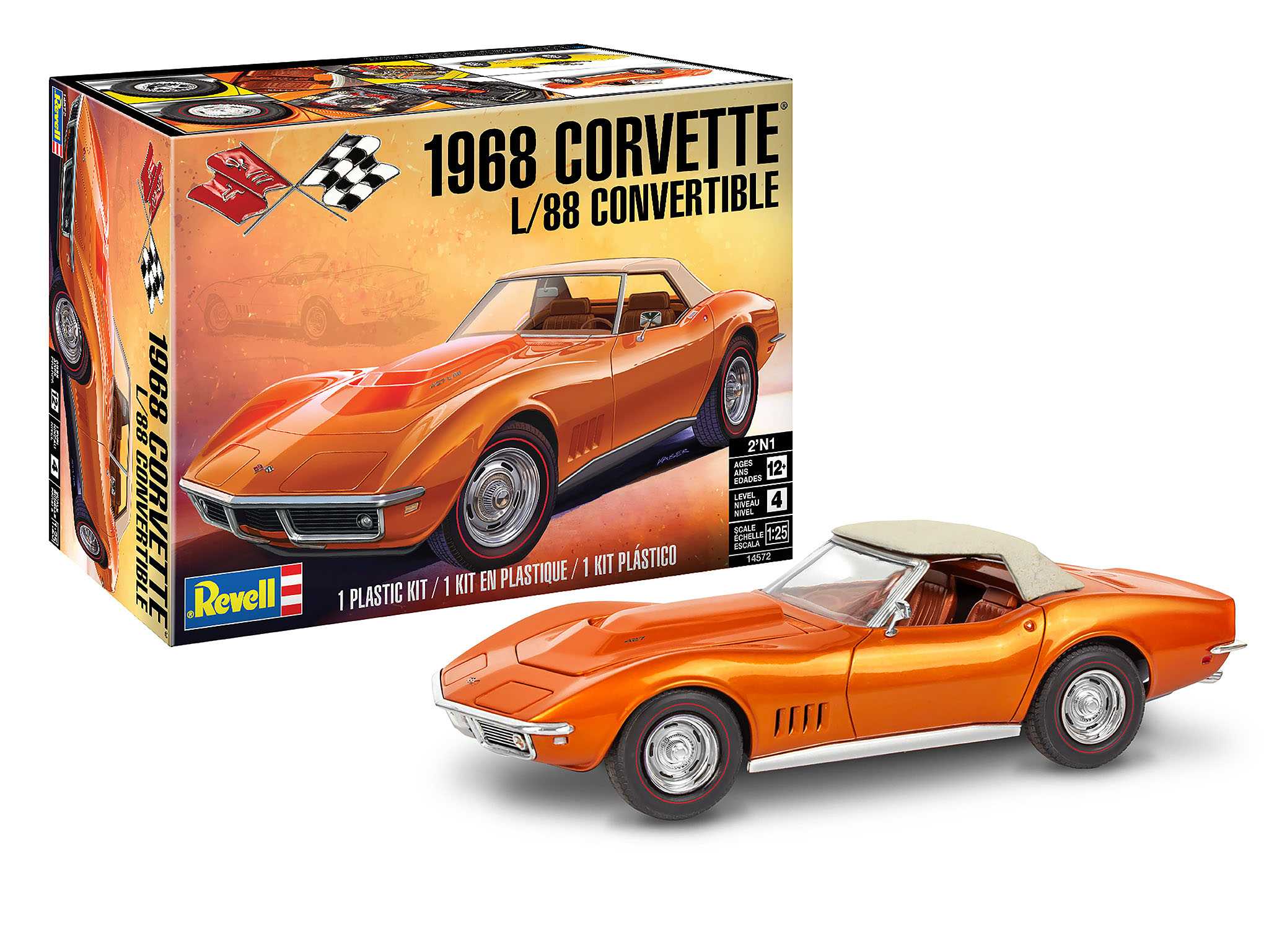 Plastic ModelKit MONOGRAM auto 4572 - '68 Corvette L-88 Roadster (1:25)
