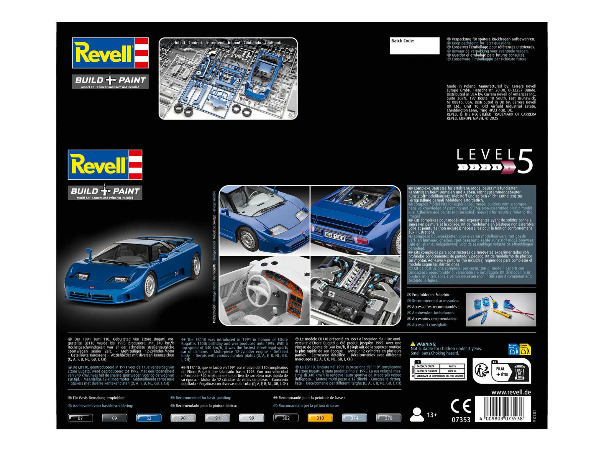 Plastic ModelKit auto 07353 - Bugatti EB110 (1:24)