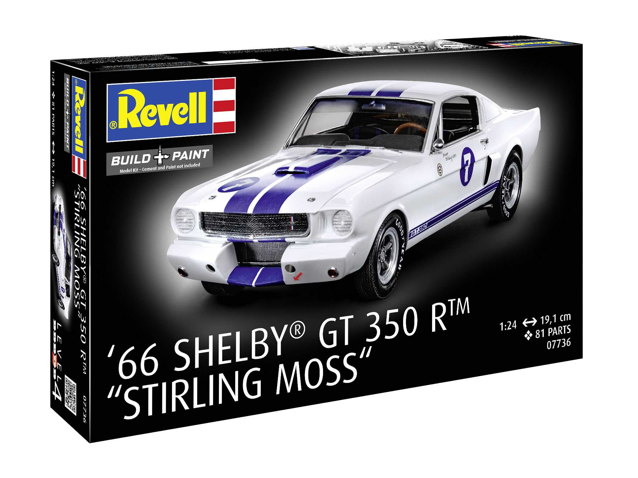 Plastic ModelKit auto 07736 - 1966 Shelby GT 350 R "Stirling Moss" (1:24)