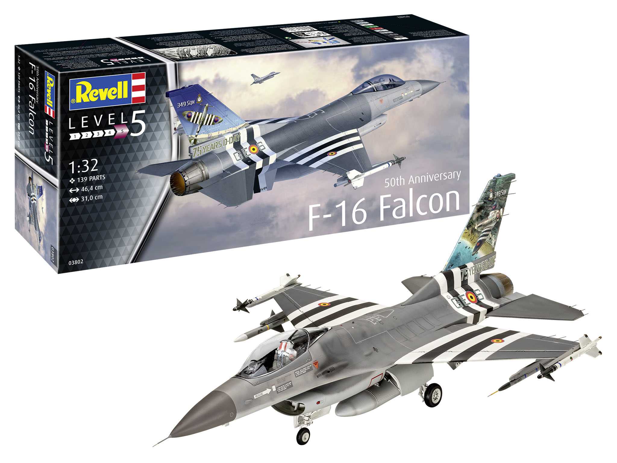 Plastic ModelKit letadlo 03802 - 50th Anniversary F-16 Falcon (1:32)