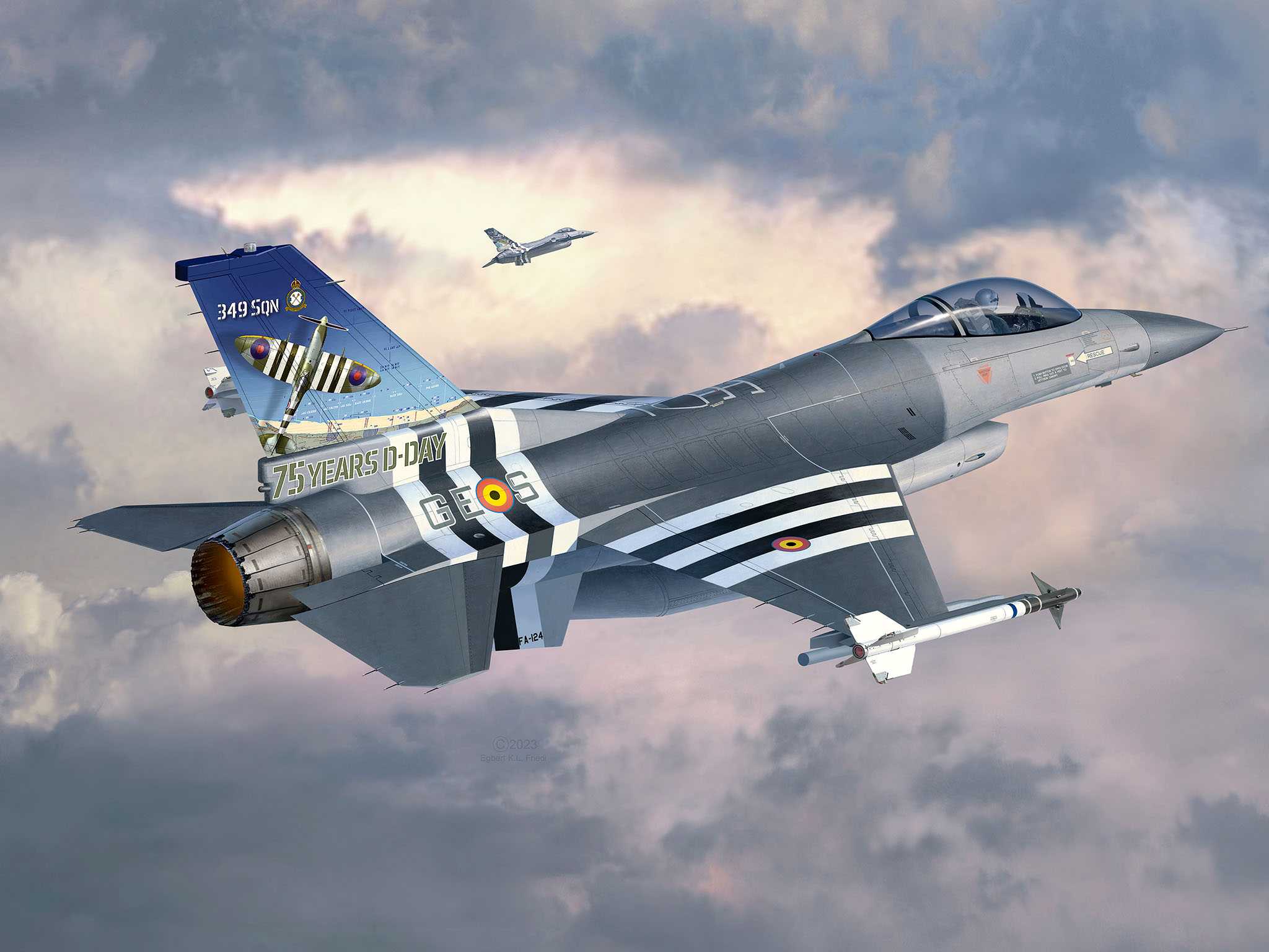 Plastic ModelKit letadlo 03802 - 50th Anniversary F-16 Falcon (1:32)