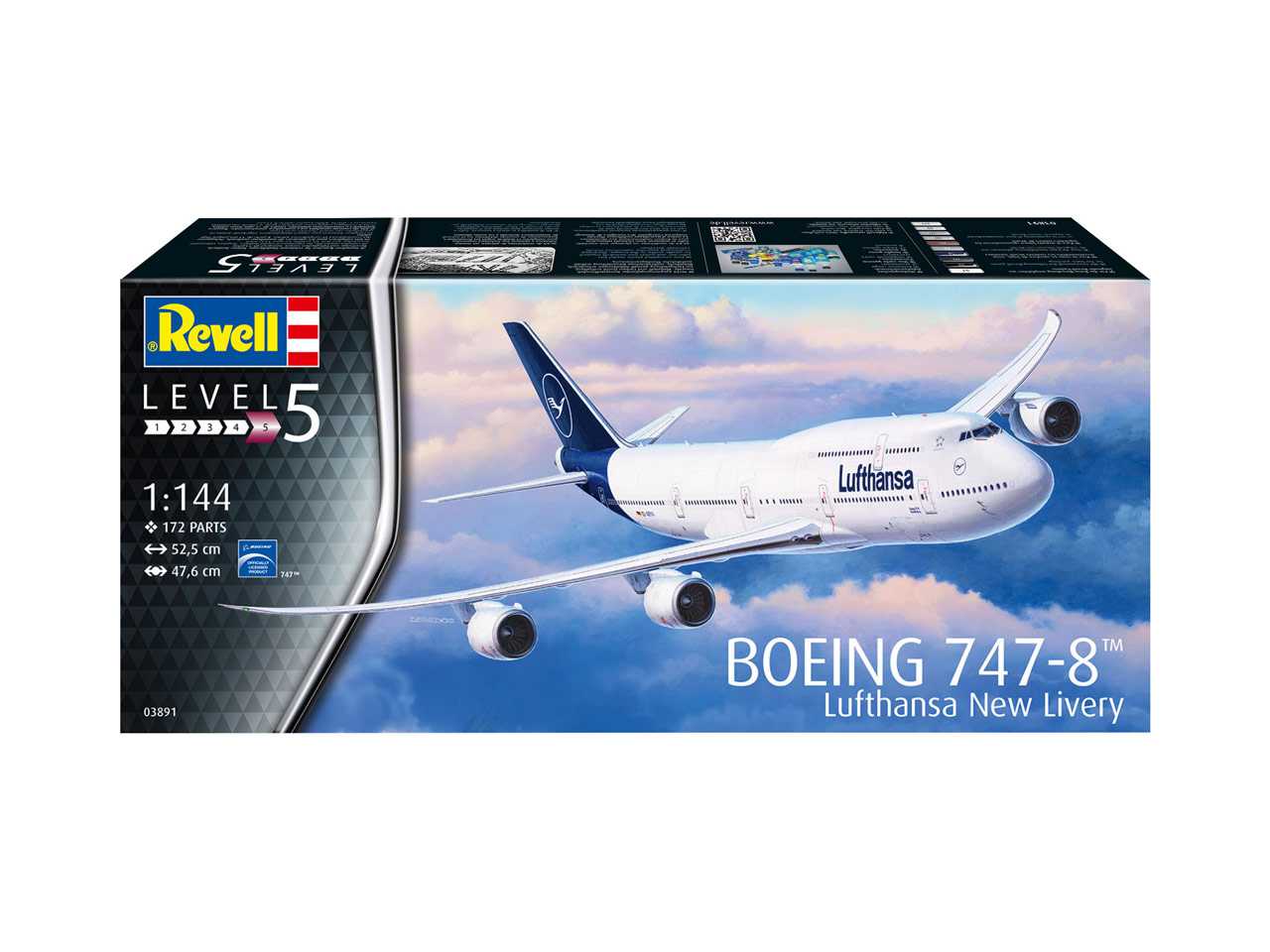 Plastic ModelKit letadlo 03891 - Boeing 747-8 Lufthansa "New Livery" (1:144)