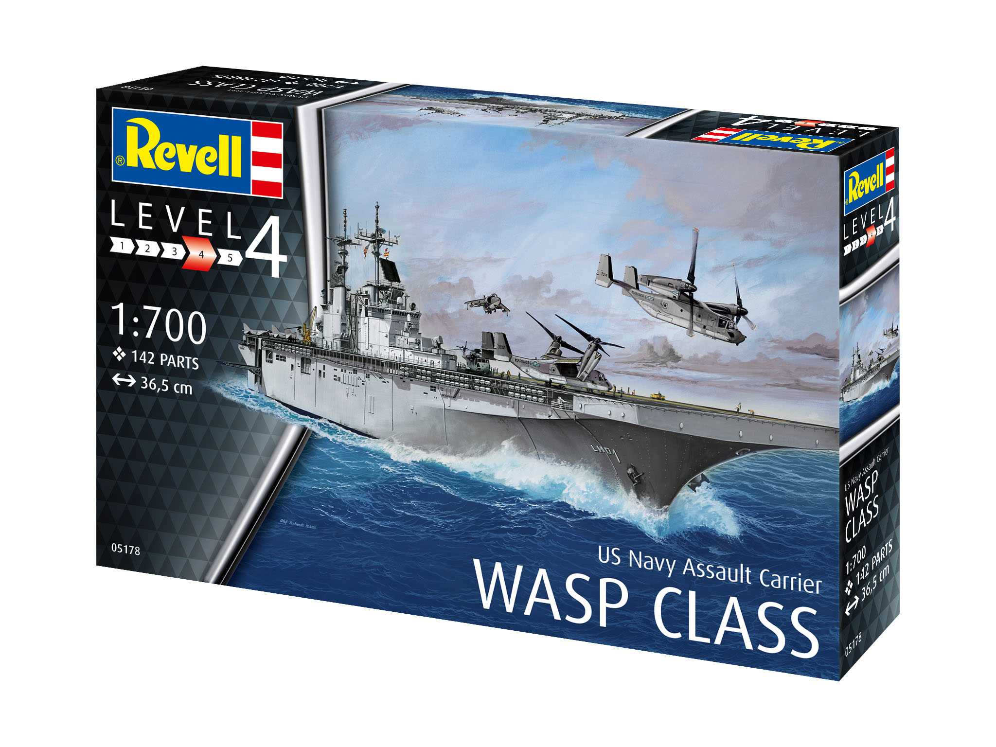 Plastic ModelKit loď 05178 - Assault Carrier USS WASP CLASS (1:700)