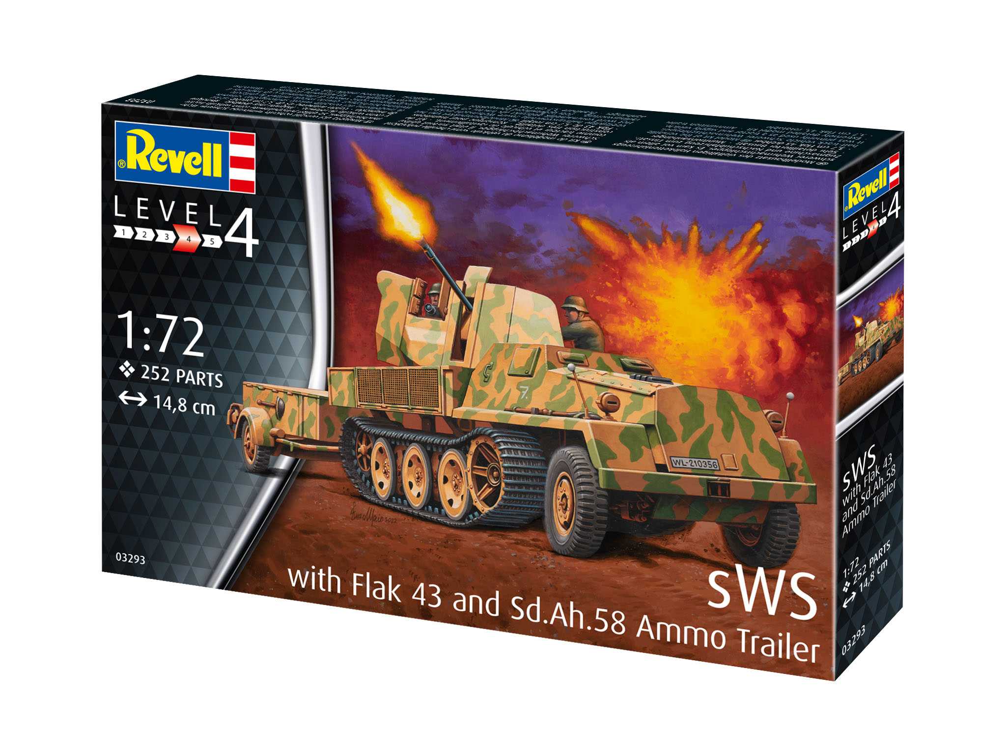 Plastic ModelKit military 03293 - sWS mit Flak-Aufbau als Sfl. mit 3,7cm Flak 43 (1:72)