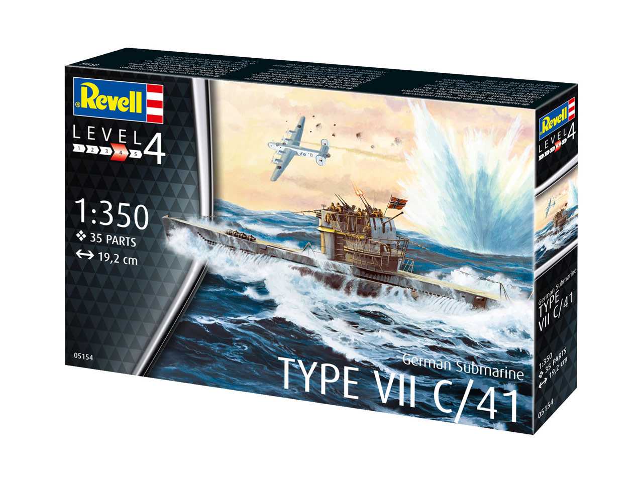 Plastic ModelKit ponorka 05154 - German Submarine Type VII C/41 (1:350)