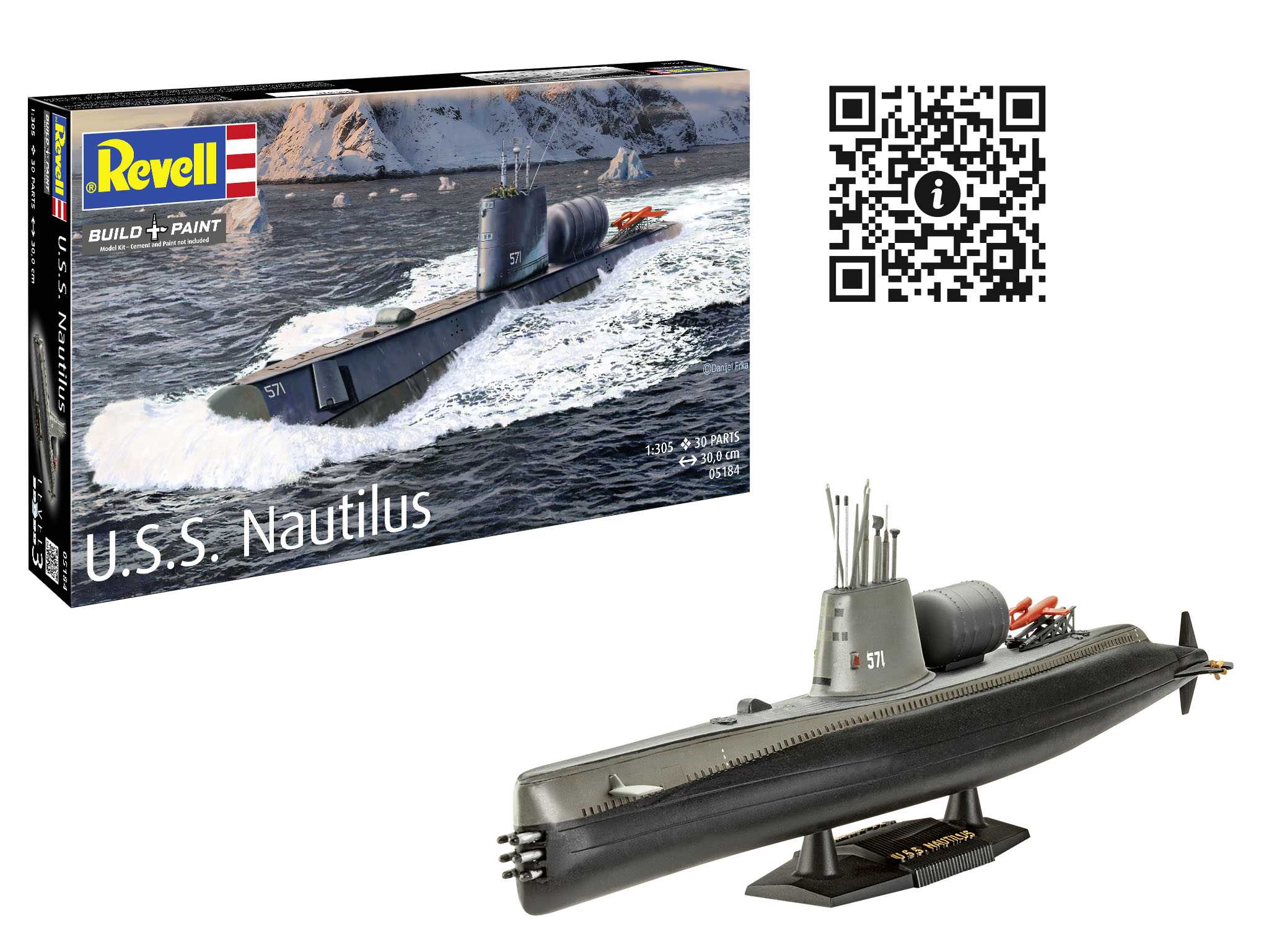 Plastic ModelKit ponorka 05184 - U.S.S. Nautilus (1:305)
