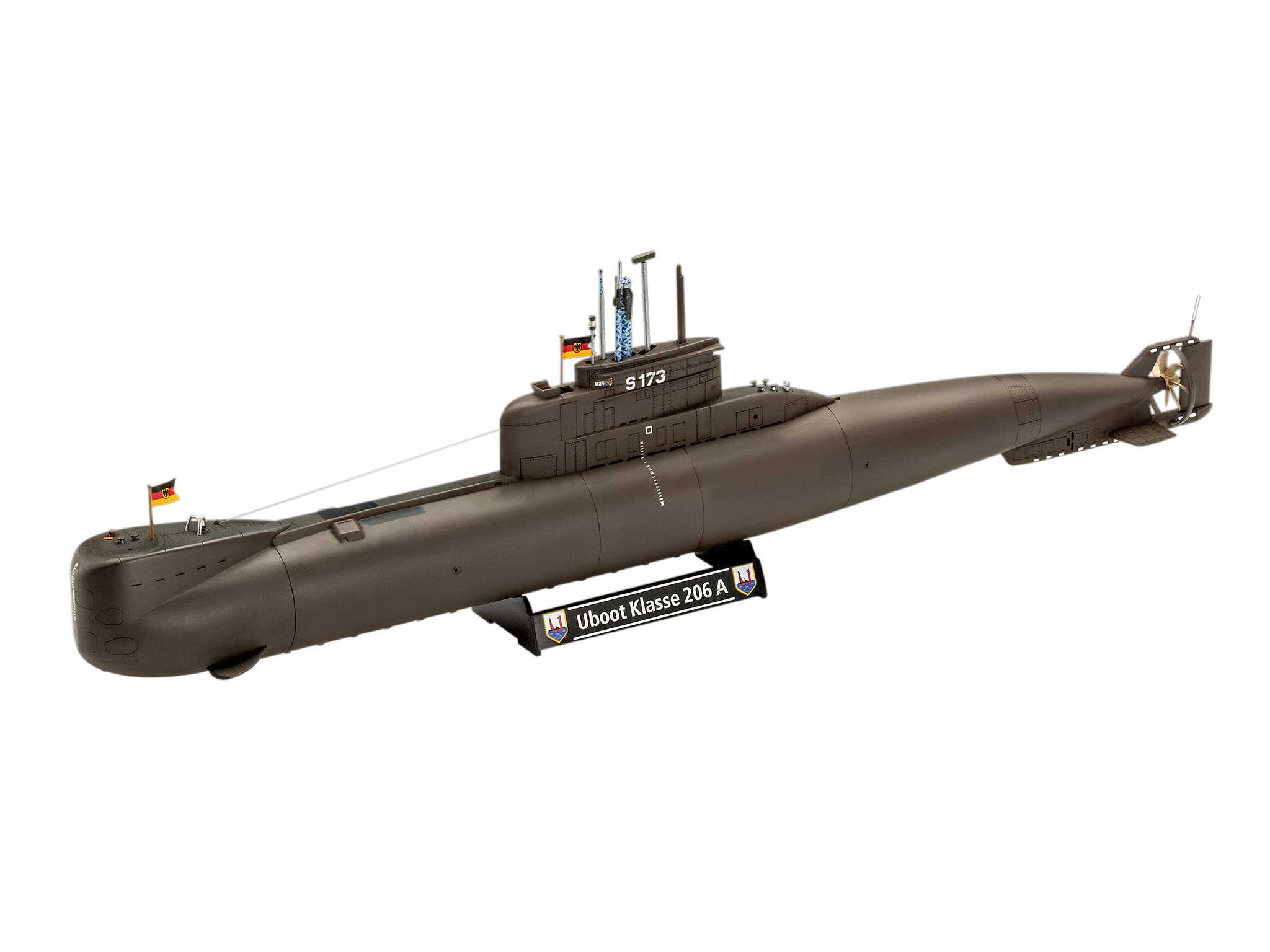 Plastic ModelKit ponorky 05186 - 70 Years Bundeswehr:Wilhelm Bauer,Type 206A,Class2 (1:144)