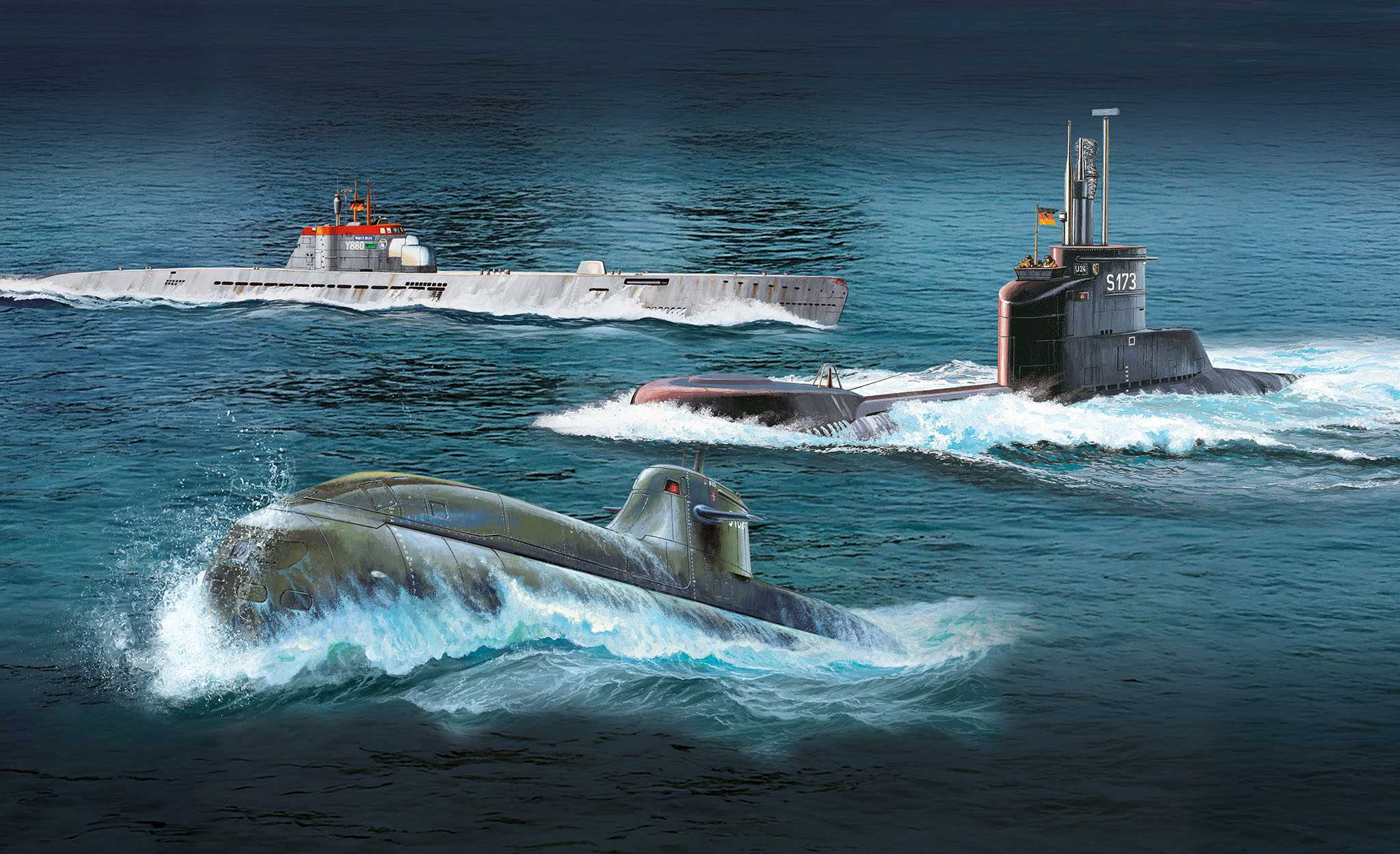 Plastic ModelKit ponorky 05186 - 70 Years Bundeswehr:Wilhelm Bauer,Type 206A,Class2 (1:144)