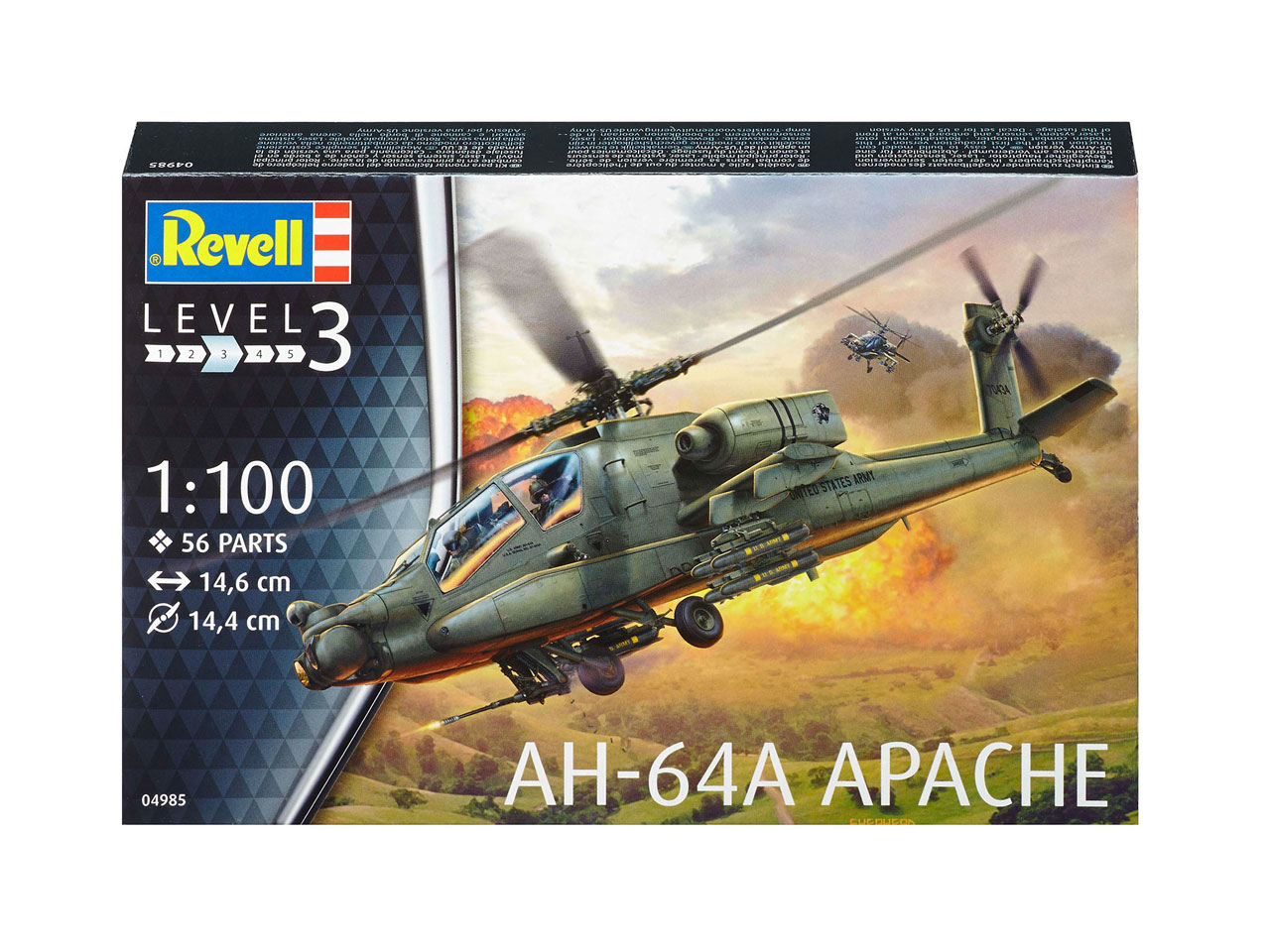 Plastic ModelKit vrtulník 04985 - AH-64A Apache (1:100)