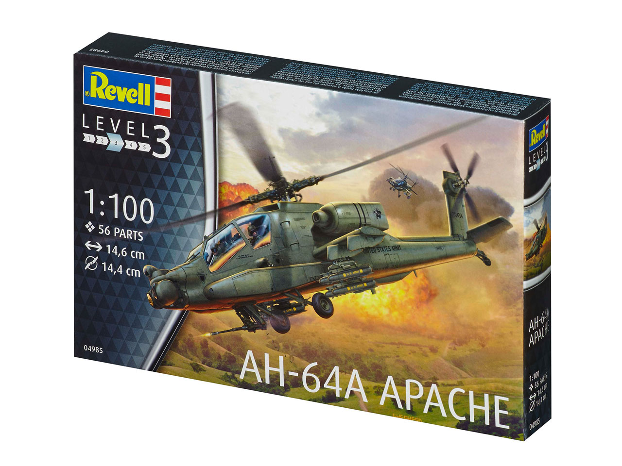 Plastic ModelKit vrtulník 04985 - AH-64A Apache (1:100)